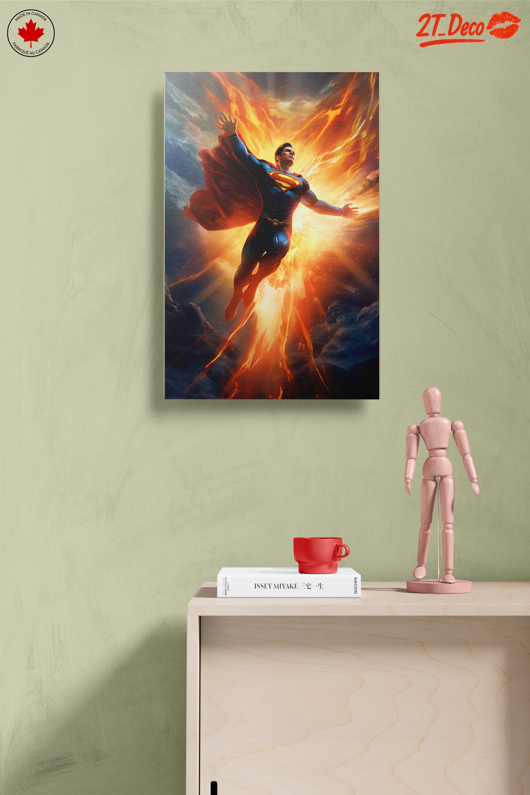 Epic Superman Artwork with Fiery Explosion - Image 14