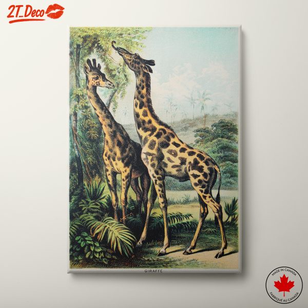 Artistic Representation of Giraffes in Nature