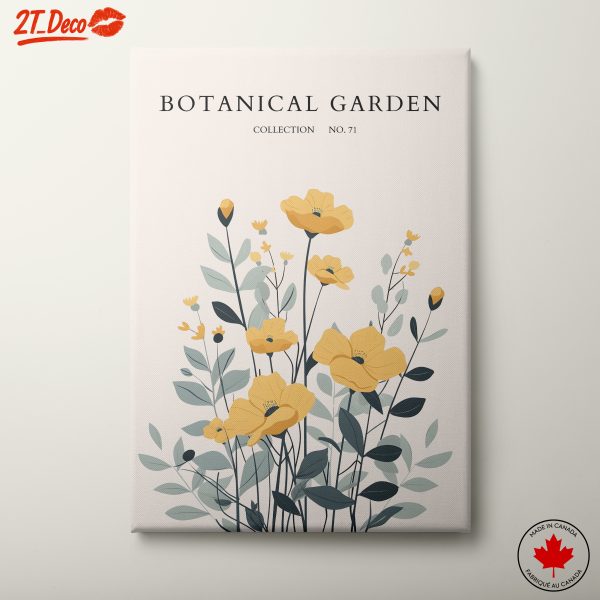 Charming Botanical Garden Art with Yellow Flowers