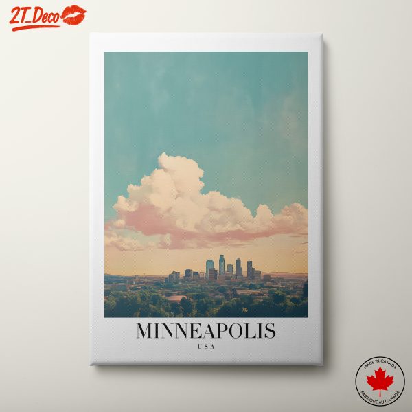 Stylized Minneapolis Cityscape Art