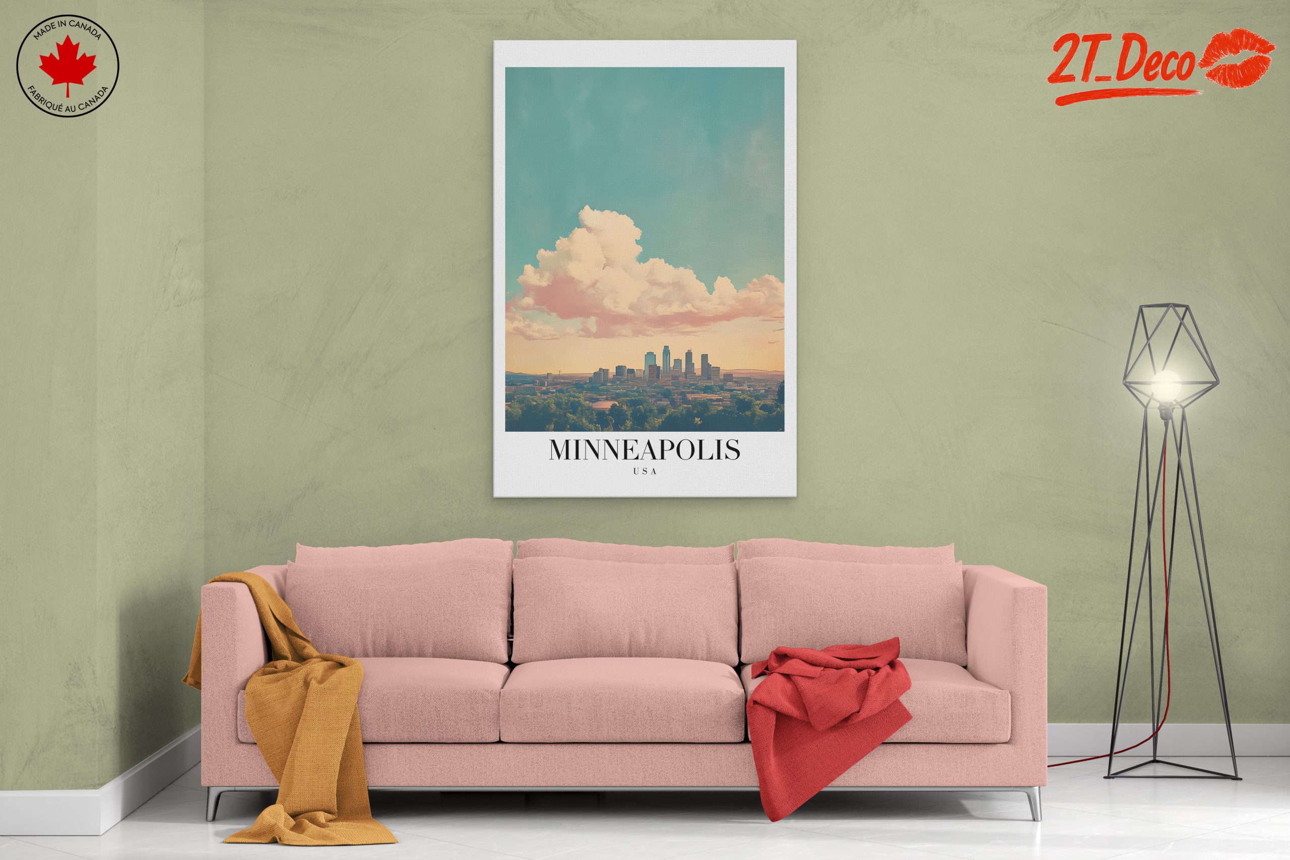 Stylized Minneapolis Cityscape Art - Image 2