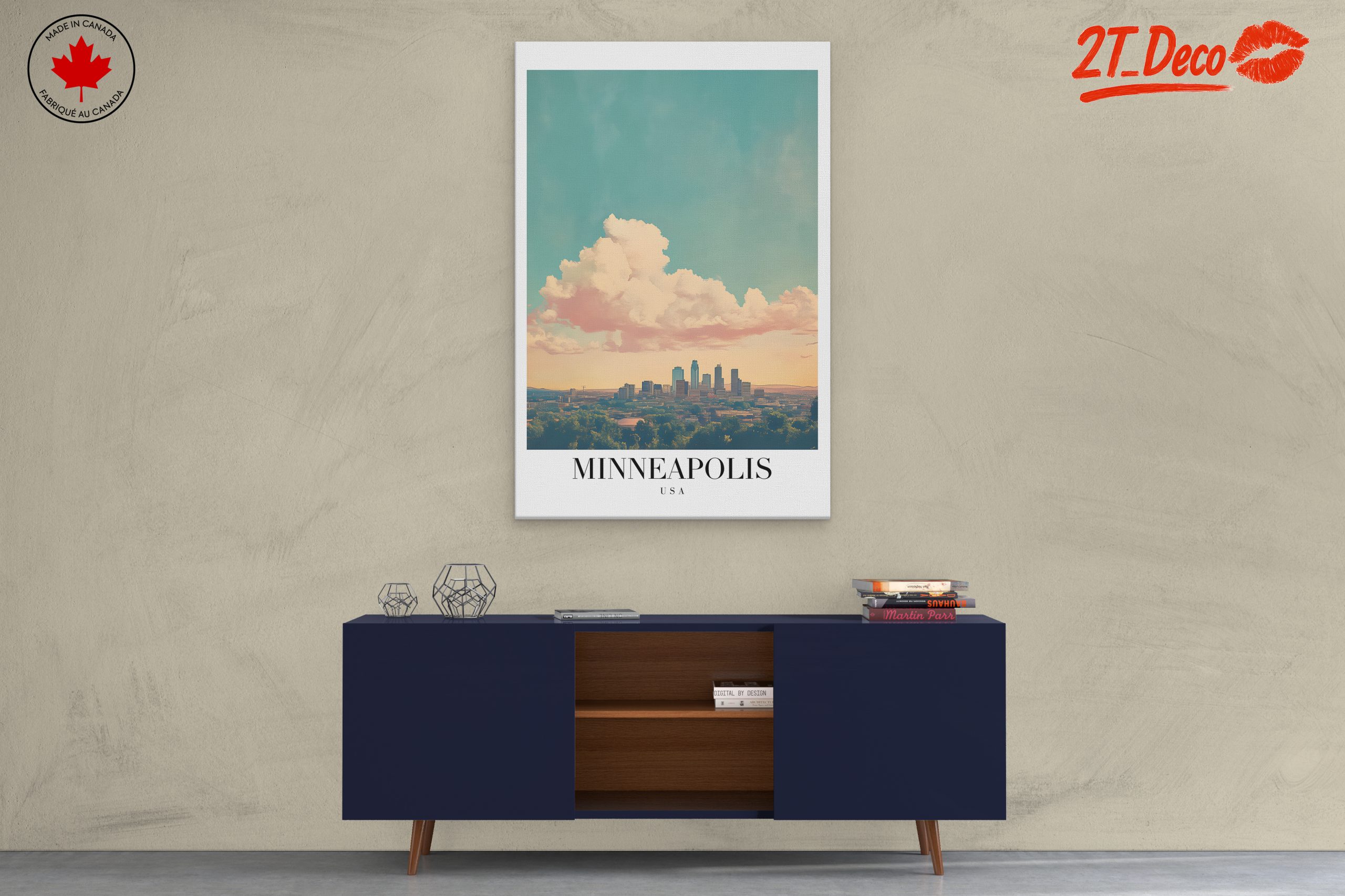 Stylized Minneapolis Cityscape Art - Image 3