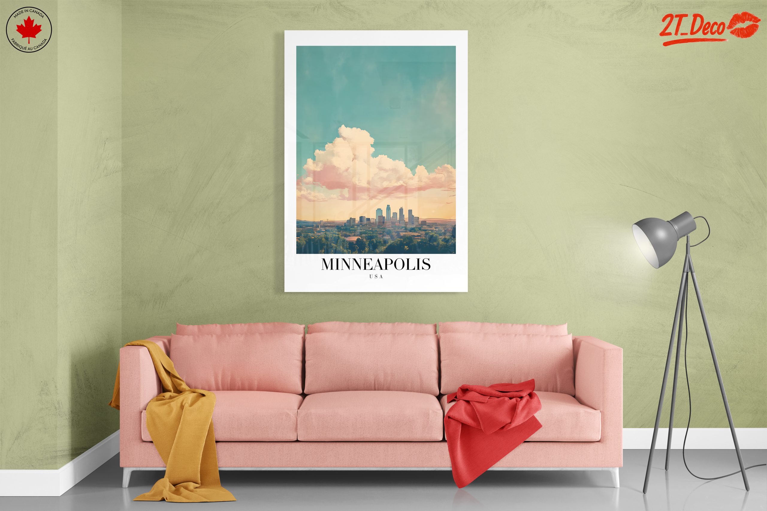 Stylized Minneapolis Cityscape Art - Image 7