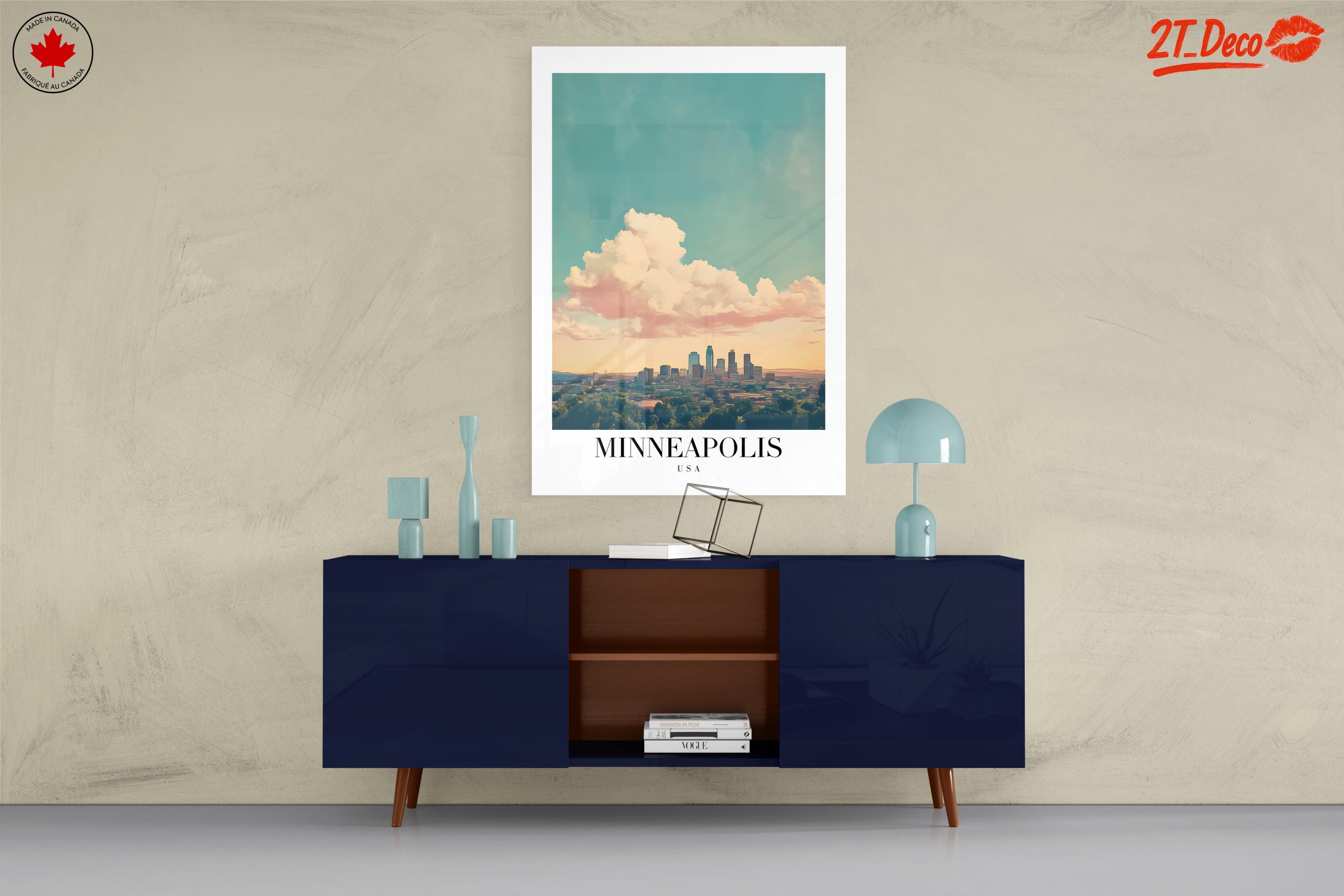 Stylized Minneapolis Cityscape Art - Image 8
