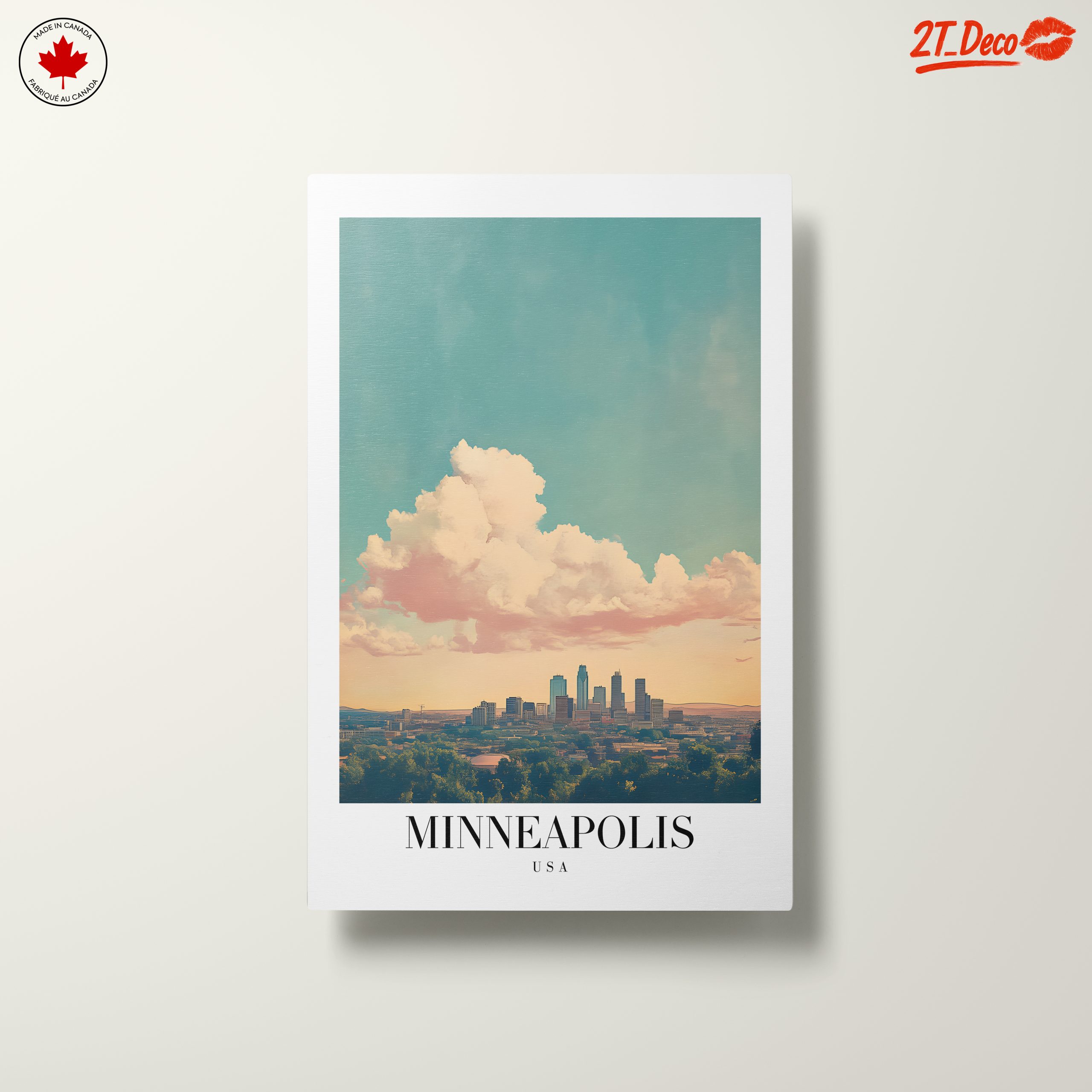 Stylized Minneapolis Cityscape Art - Image 10