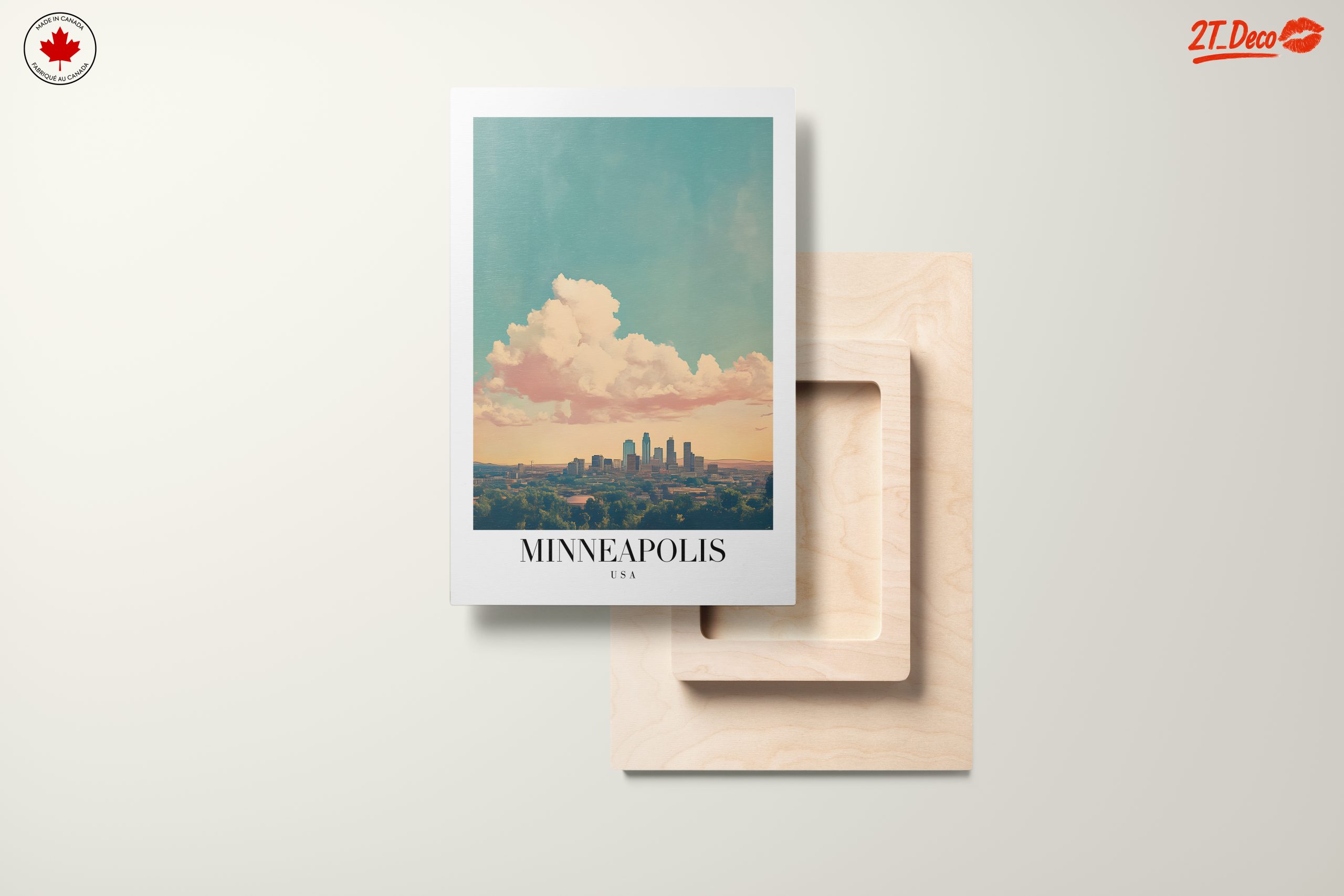 Stylized Minneapolis Cityscape Art - Image 11