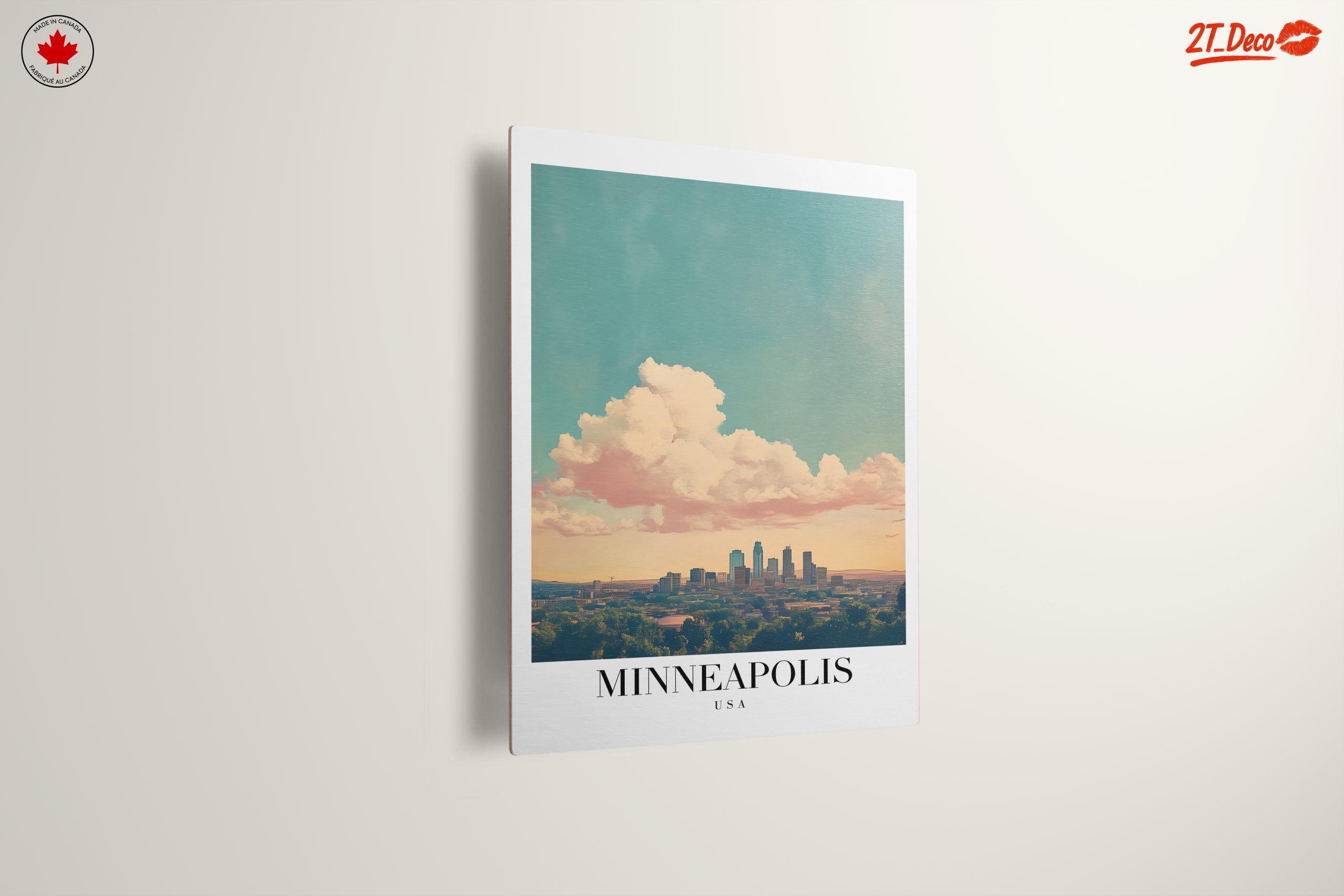 Stylized Minneapolis Cityscape Art - Image 13