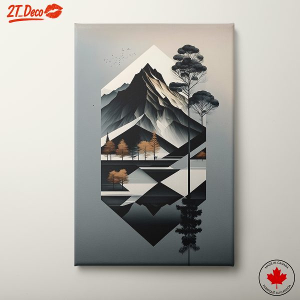 Stylized Abstract Mountain Landscape Art