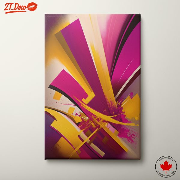 Vibrant Abstract Shapes in Pink and Yellow