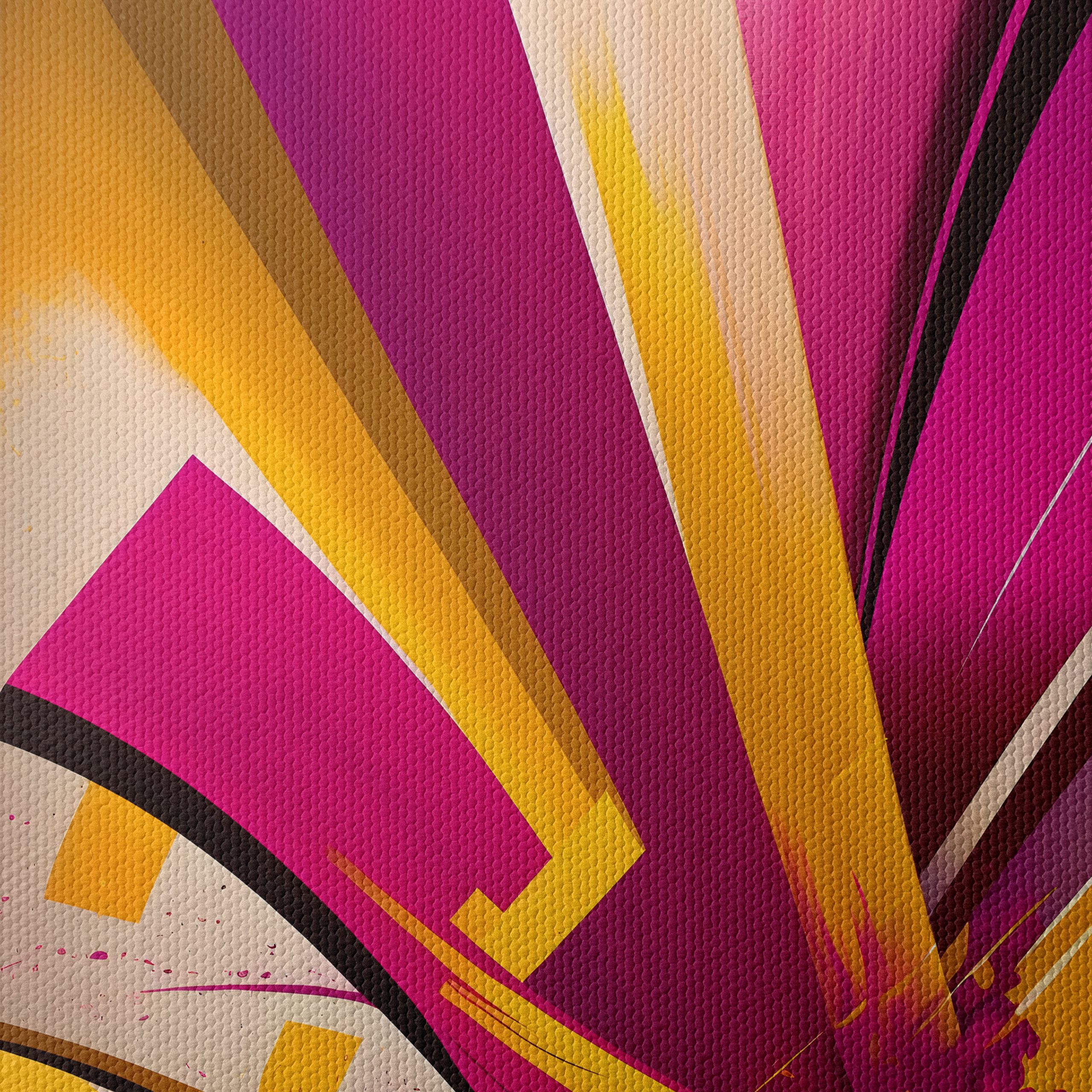 Vibrant Abstract Shapes in Pink and Yellow - Image 4