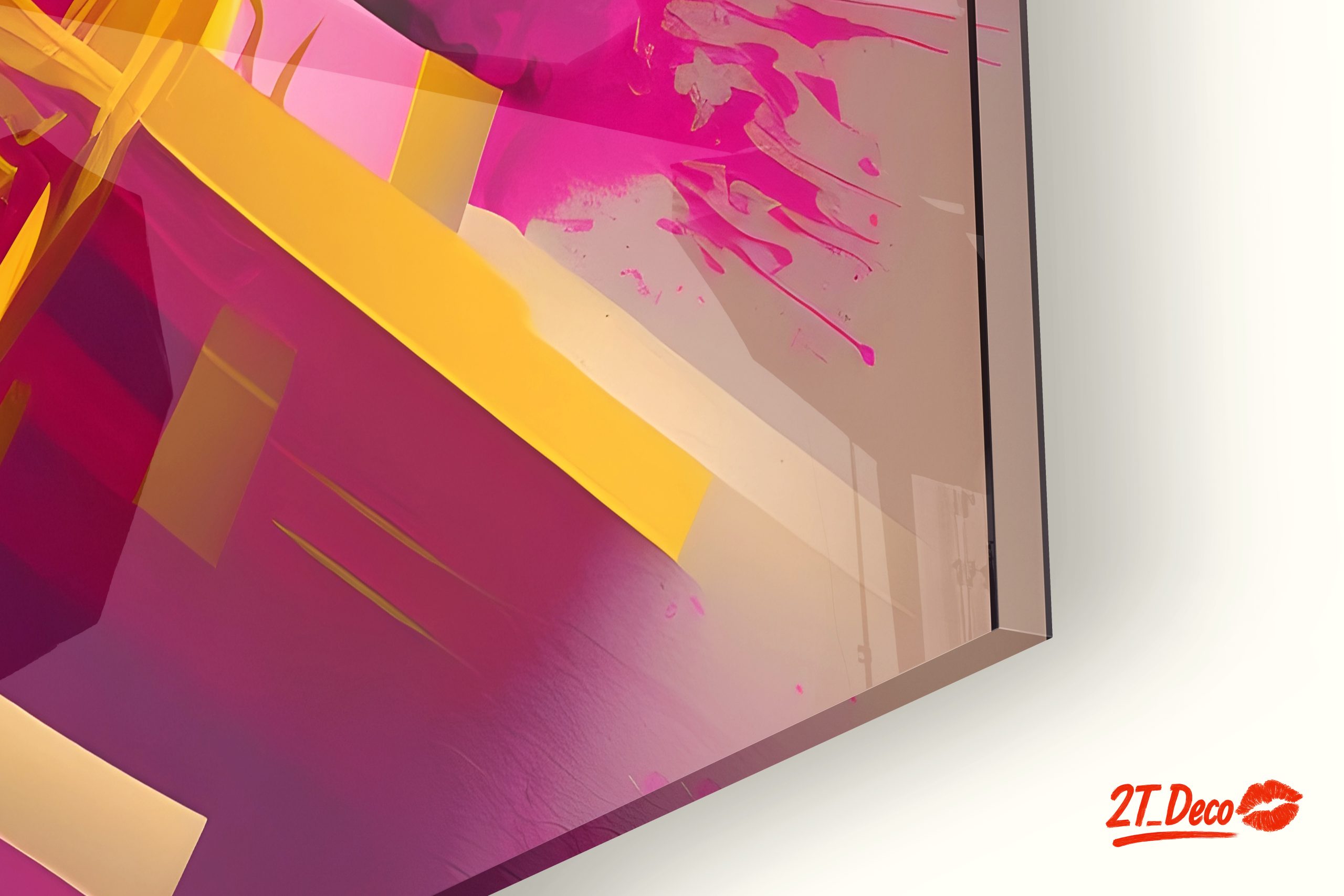 Vibrant Abstract Shapes in Pink and Yellow - Image 9