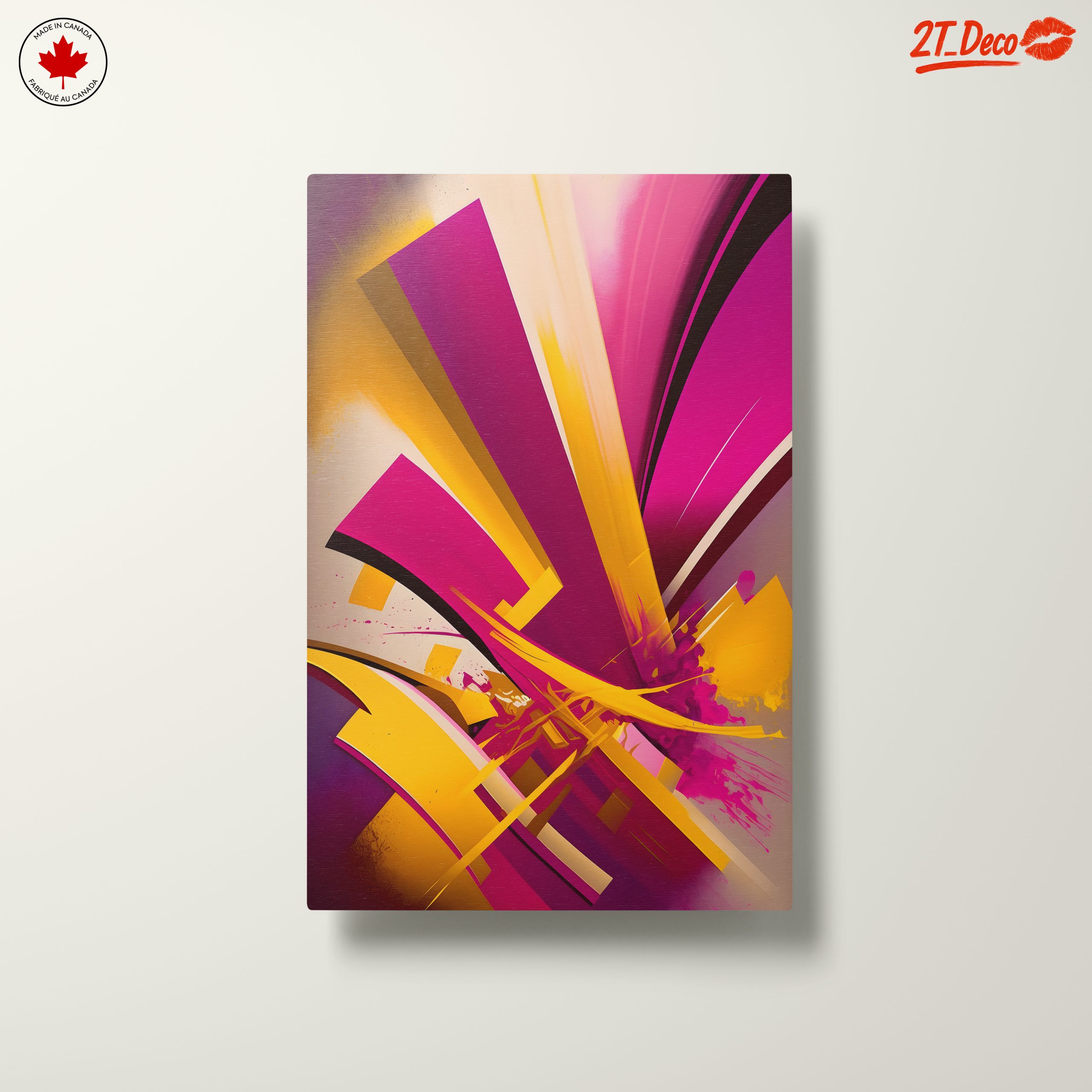 Vibrant Abstract Shapes in Pink and Yellow - Image 10