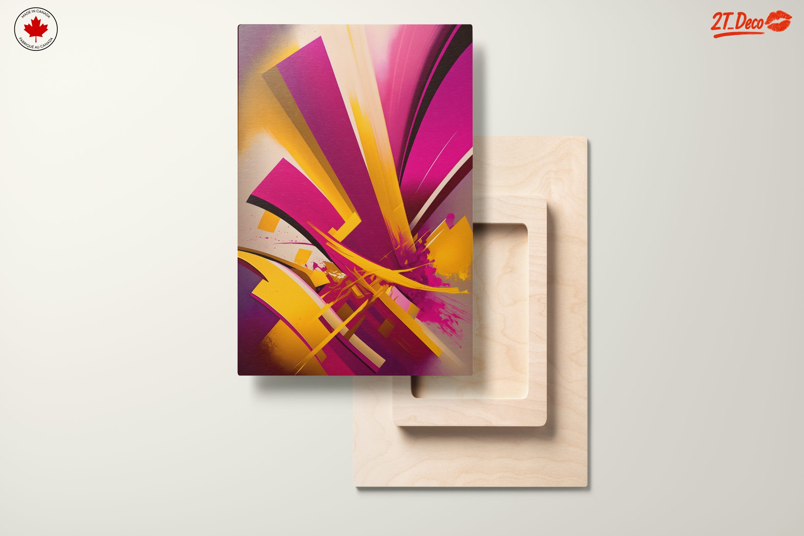 Vibrant Abstract Shapes in Pink and Yellow - Image 11