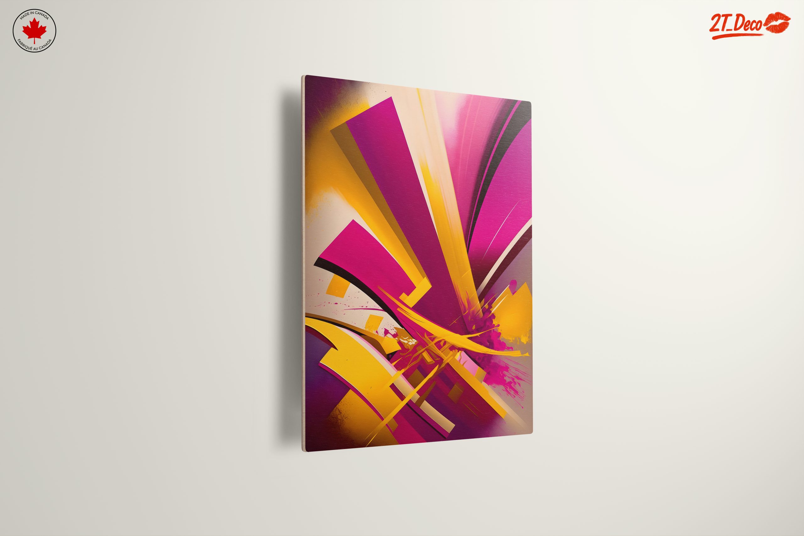 Vibrant Abstract Shapes in Pink and Yellow - Image 13