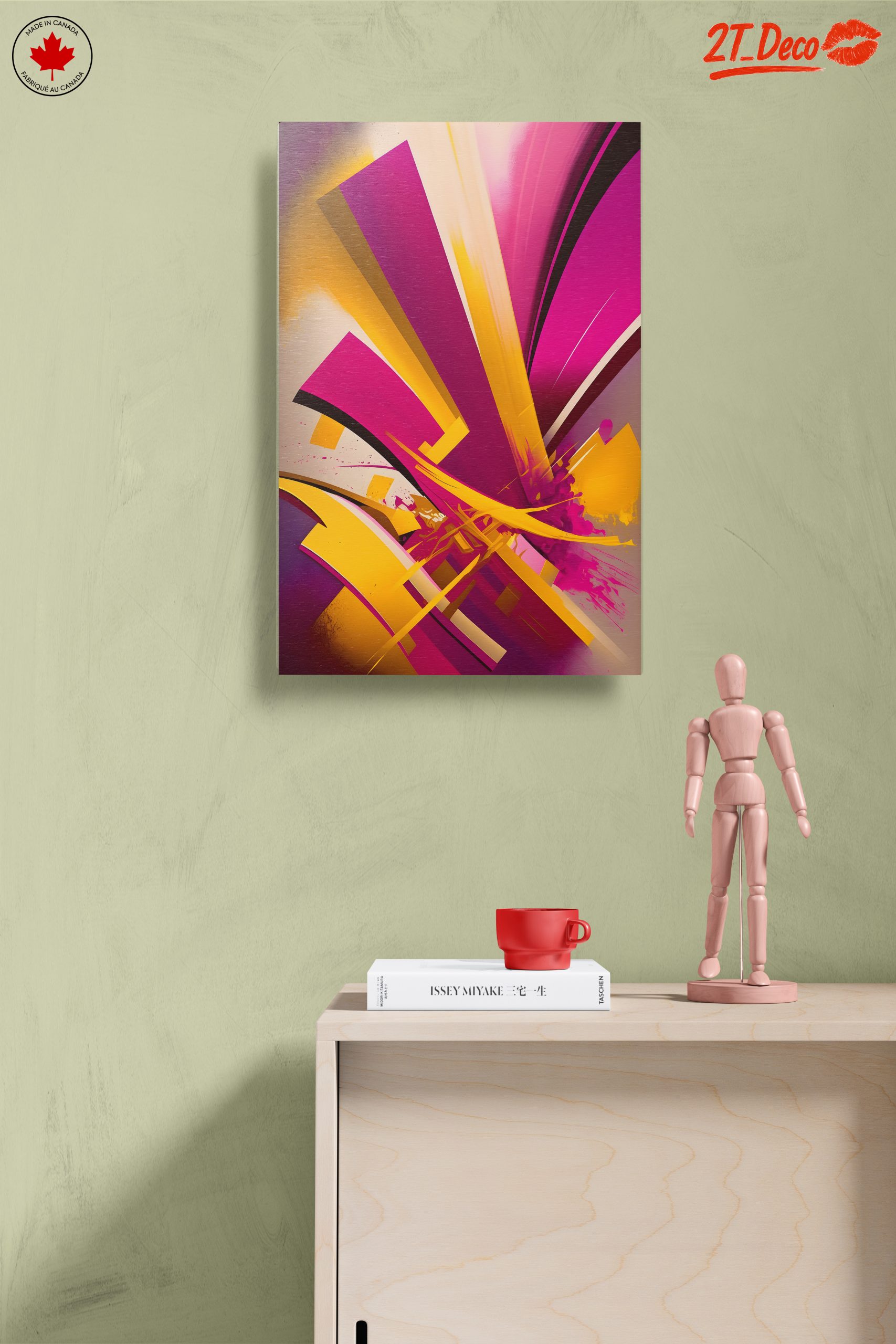 Vibrant Abstract Shapes in Pink and Yellow - Image 14