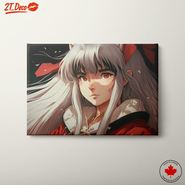 Anime Character with Silver Hair and Red Accents