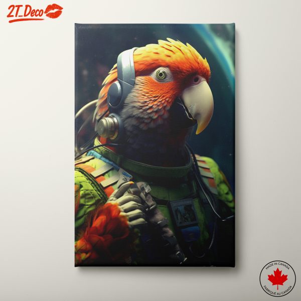 Astronaut Parrot In Space Adventure Art