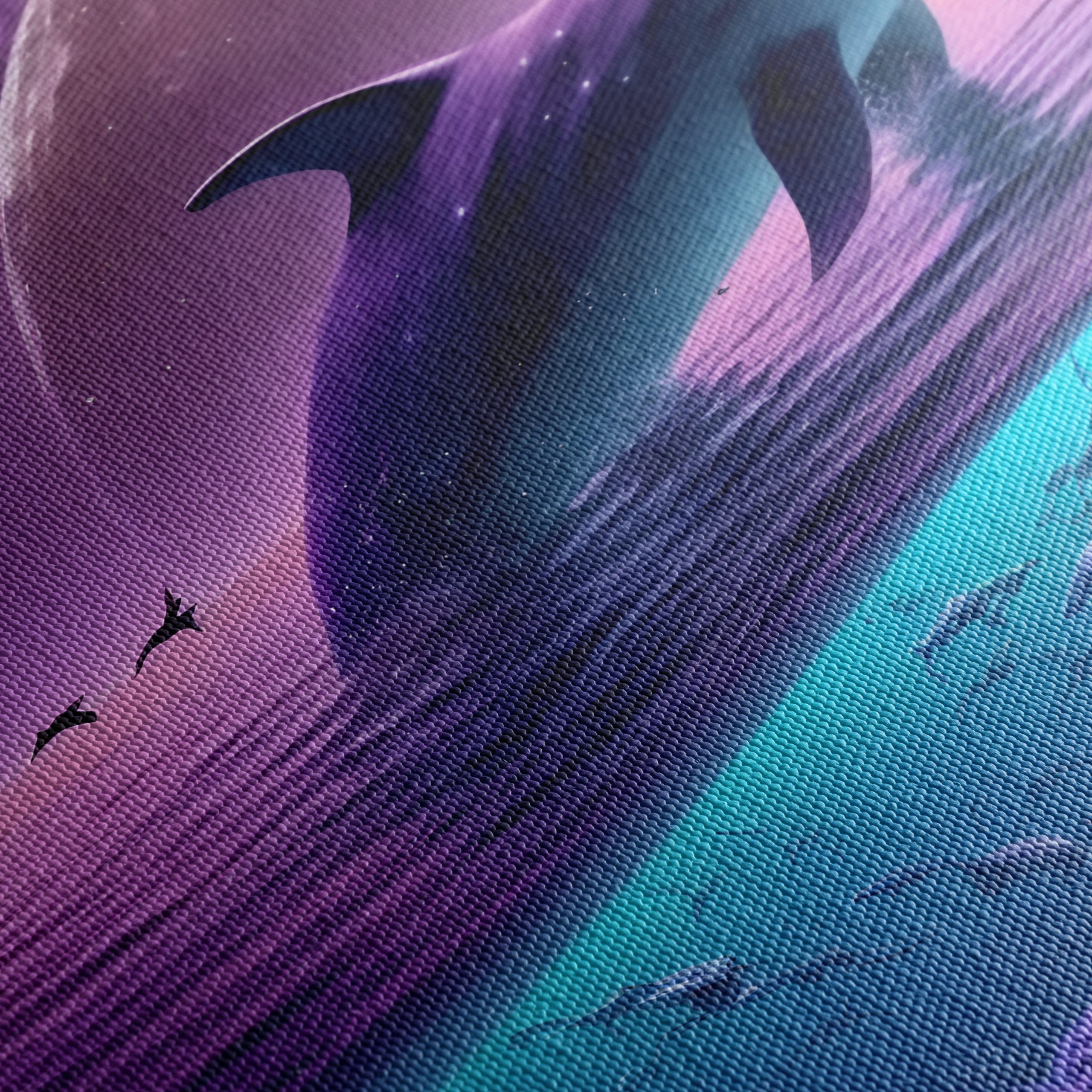 Vibrant Abstract Marine Dolphins in Cosmic Scene - Image 5