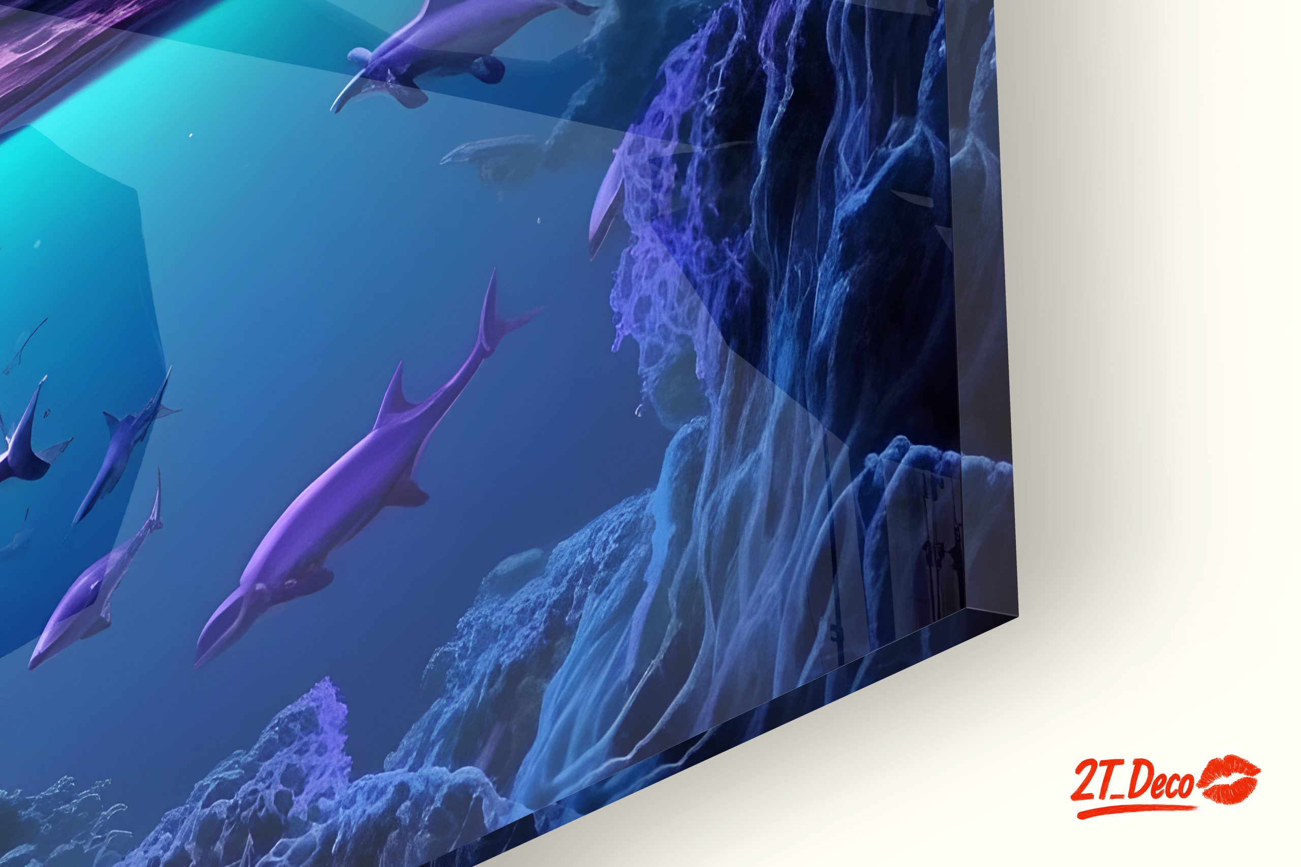Vibrant Abstract Marine Dolphins in Cosmic Scene - Image 9