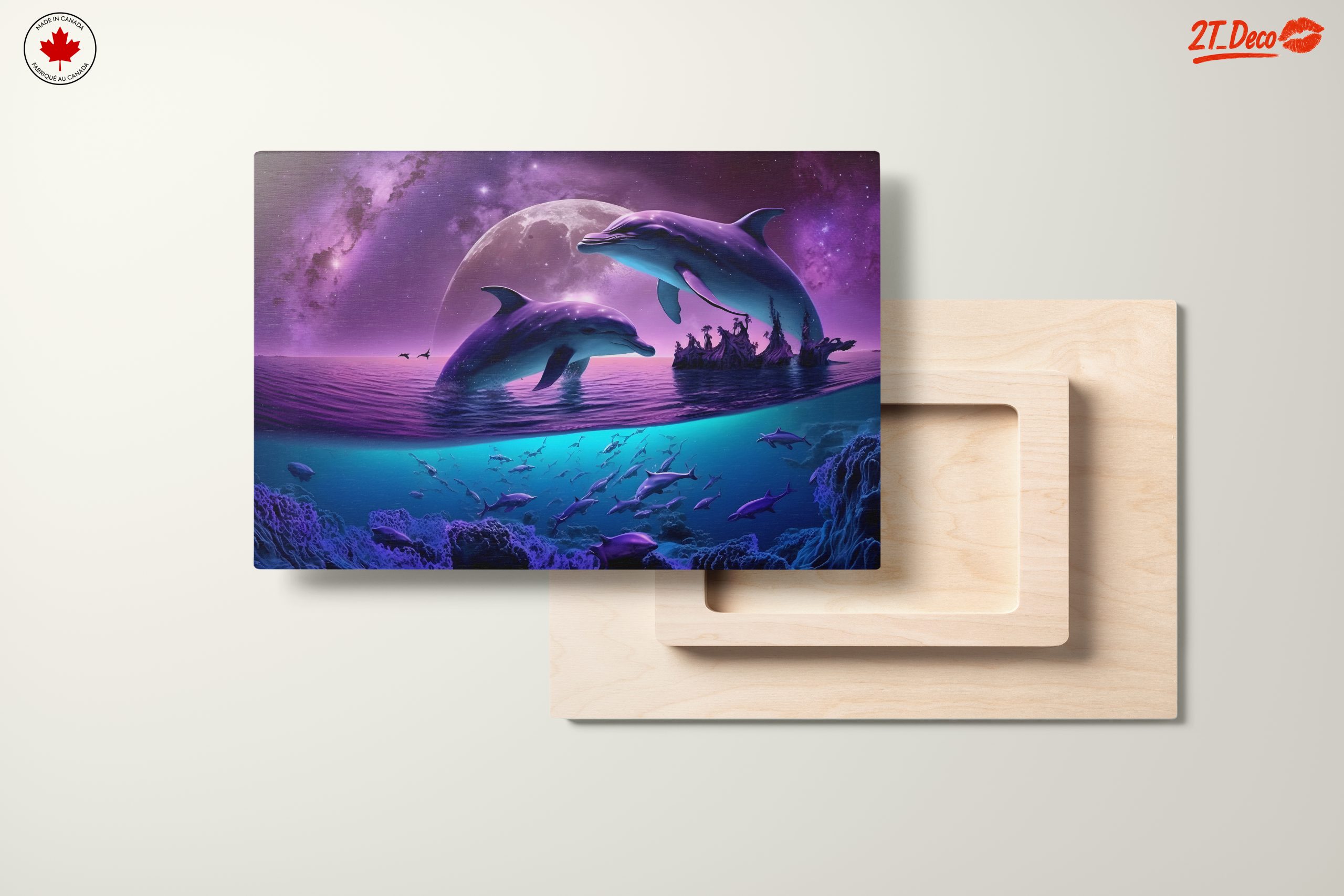 Vibrant Abstract Marine Dolphins in Cosmic Scene - Image 11