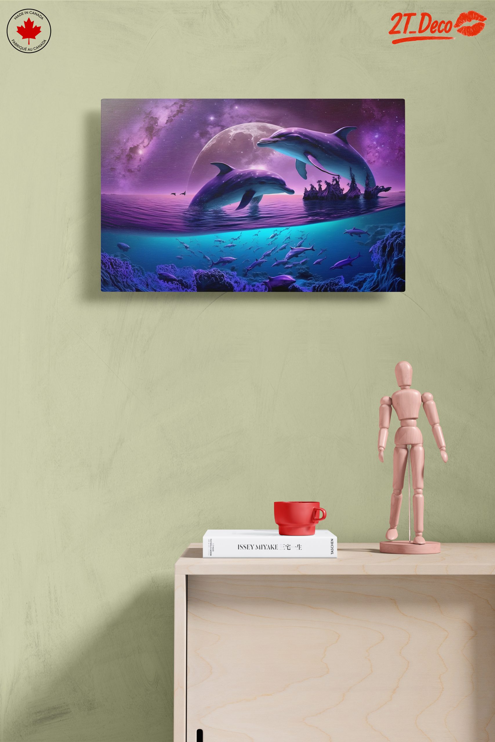 Vibrant Abstract Marine Dolphins in Cosmic Scene - Image 14