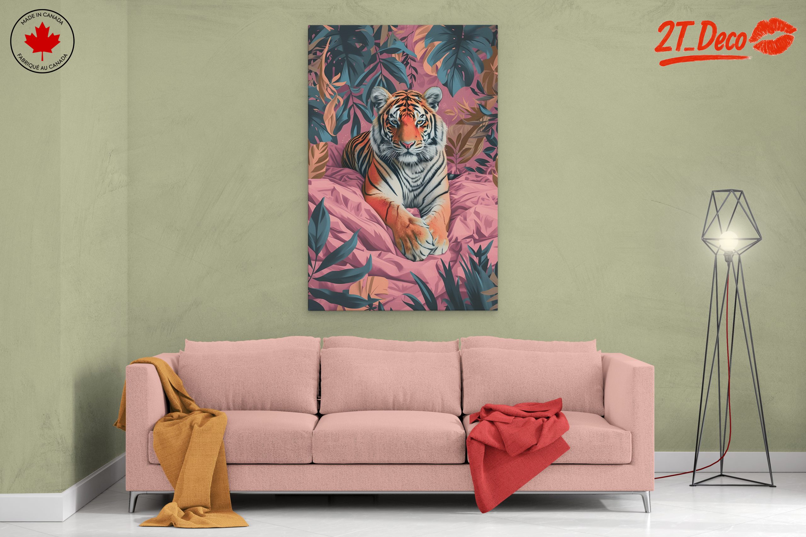 Stylized Tiger in Tropical Leaves - Image 2