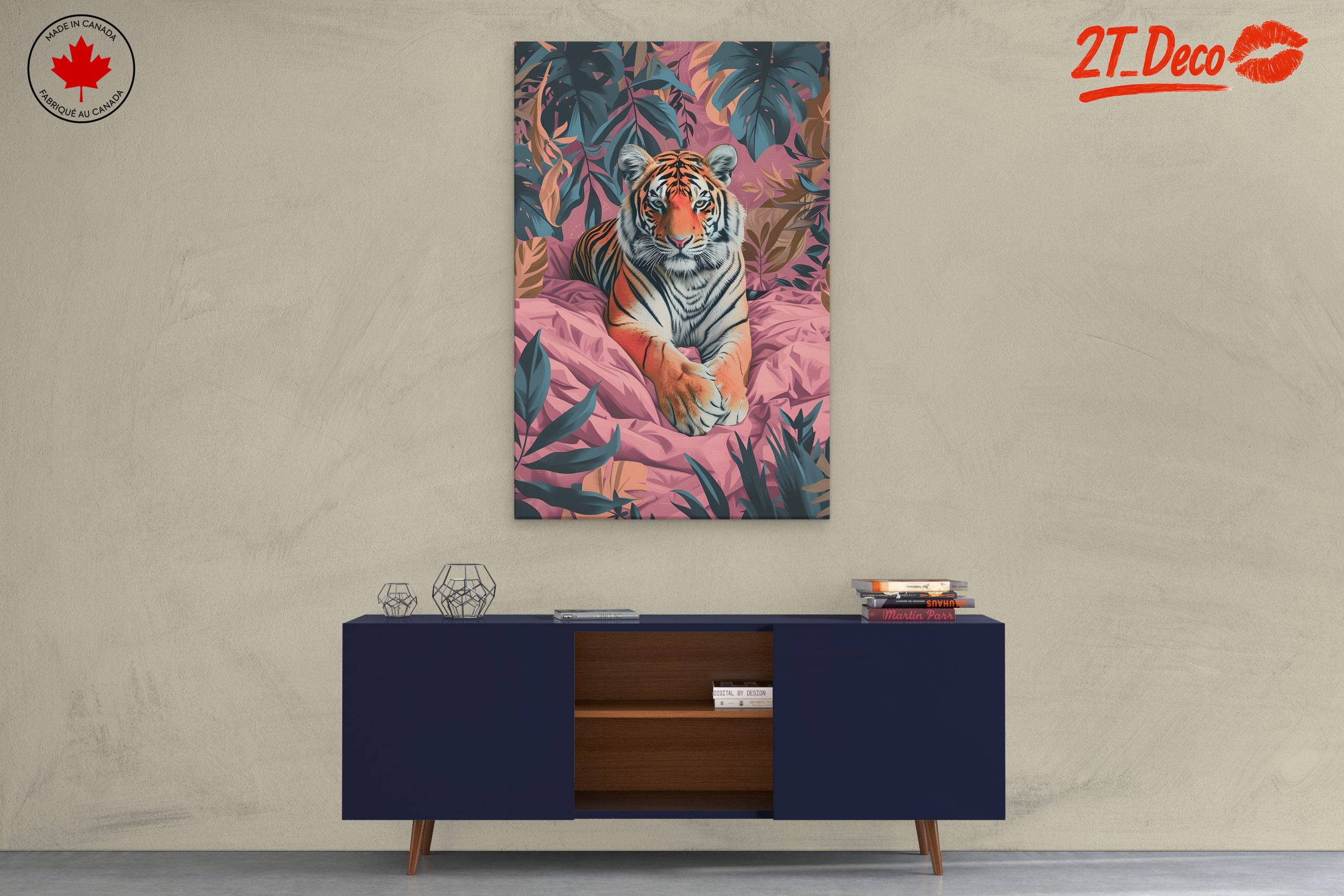 Stylized Tiger in Tropical Leaves - Image 3