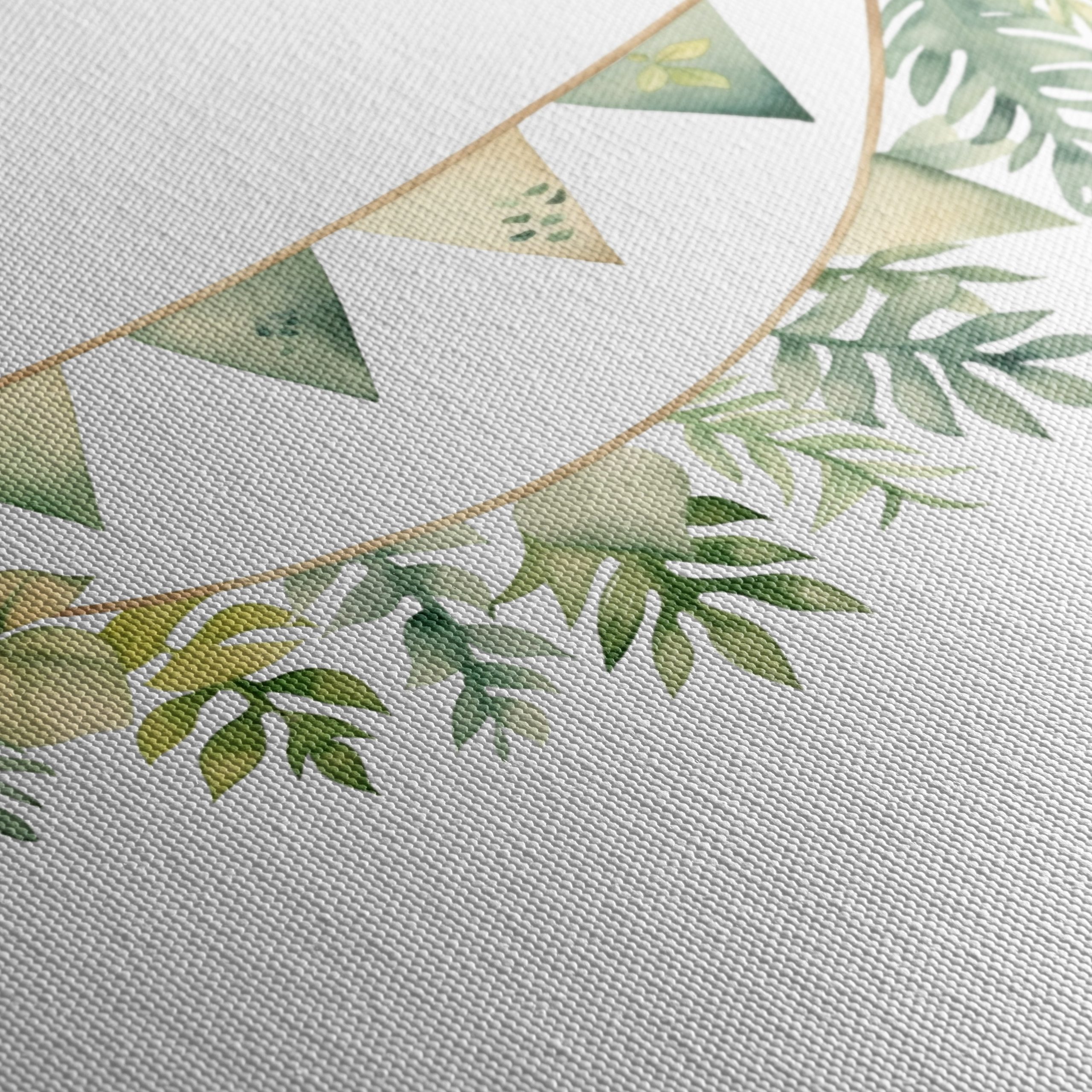 Watercolor Botanical Leaves and Bunting Art - Image 5