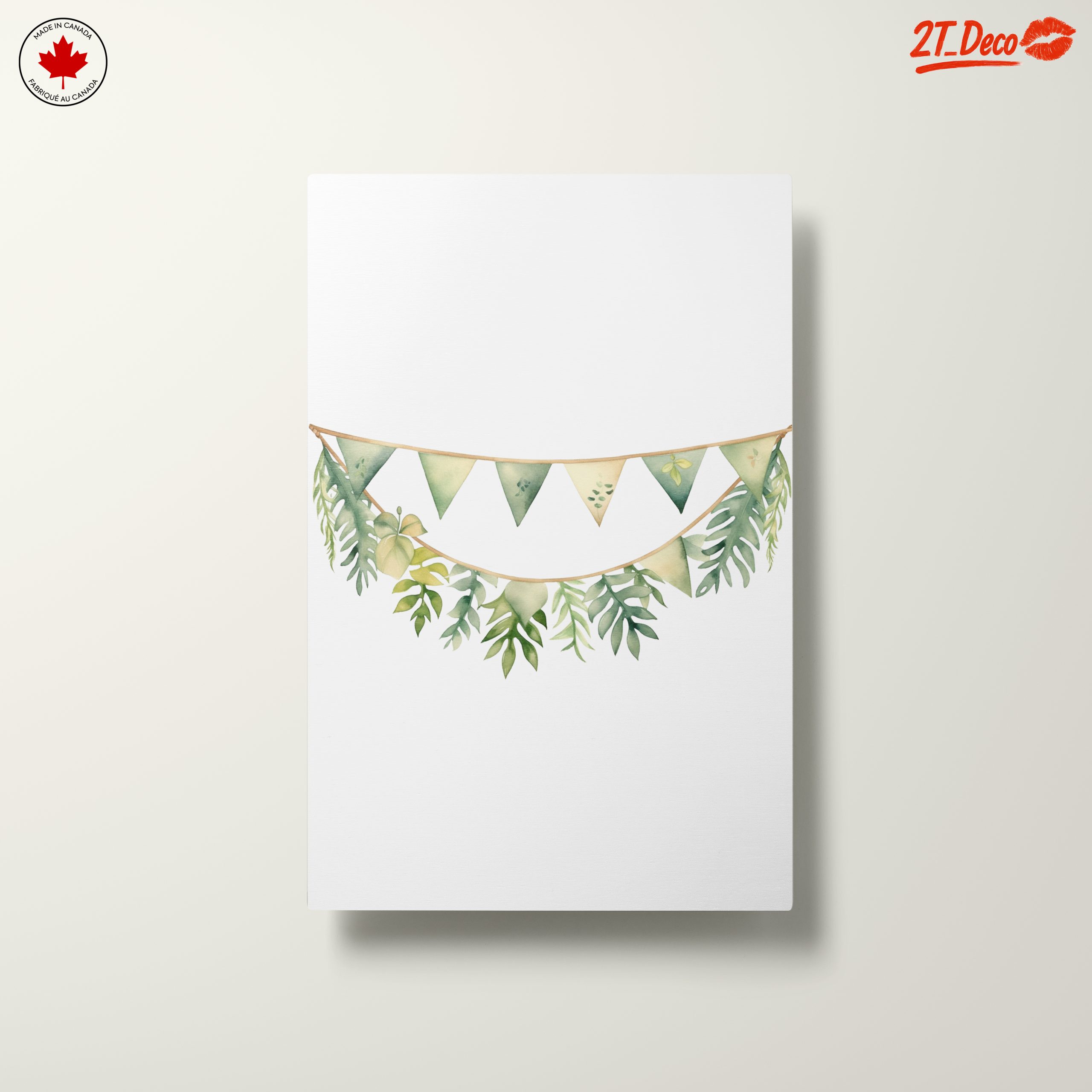 Watercolor Botanical Leaves and Bunting Art - Image 10