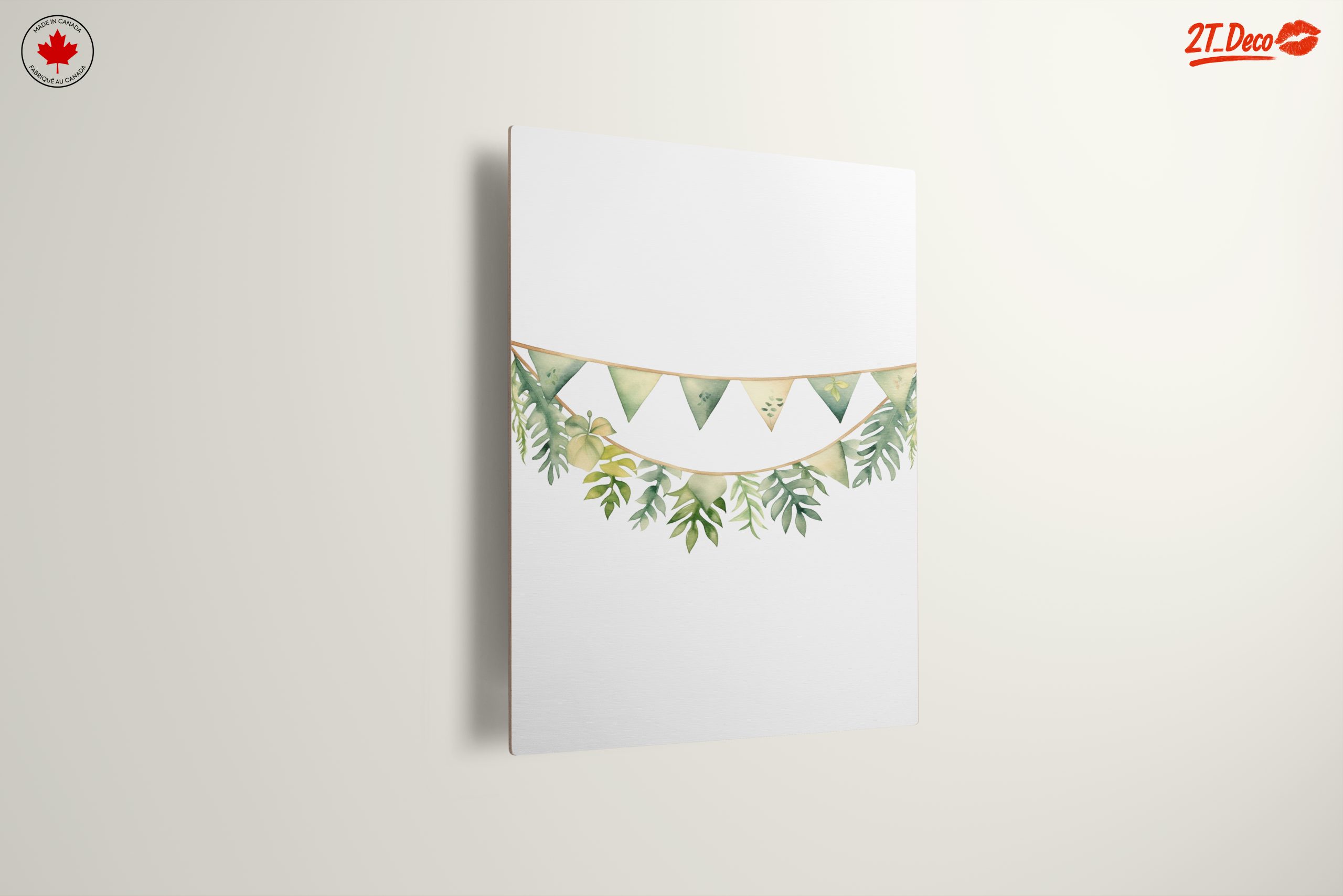Watercolor Botanical Leaves and Bunting Art - Image 13