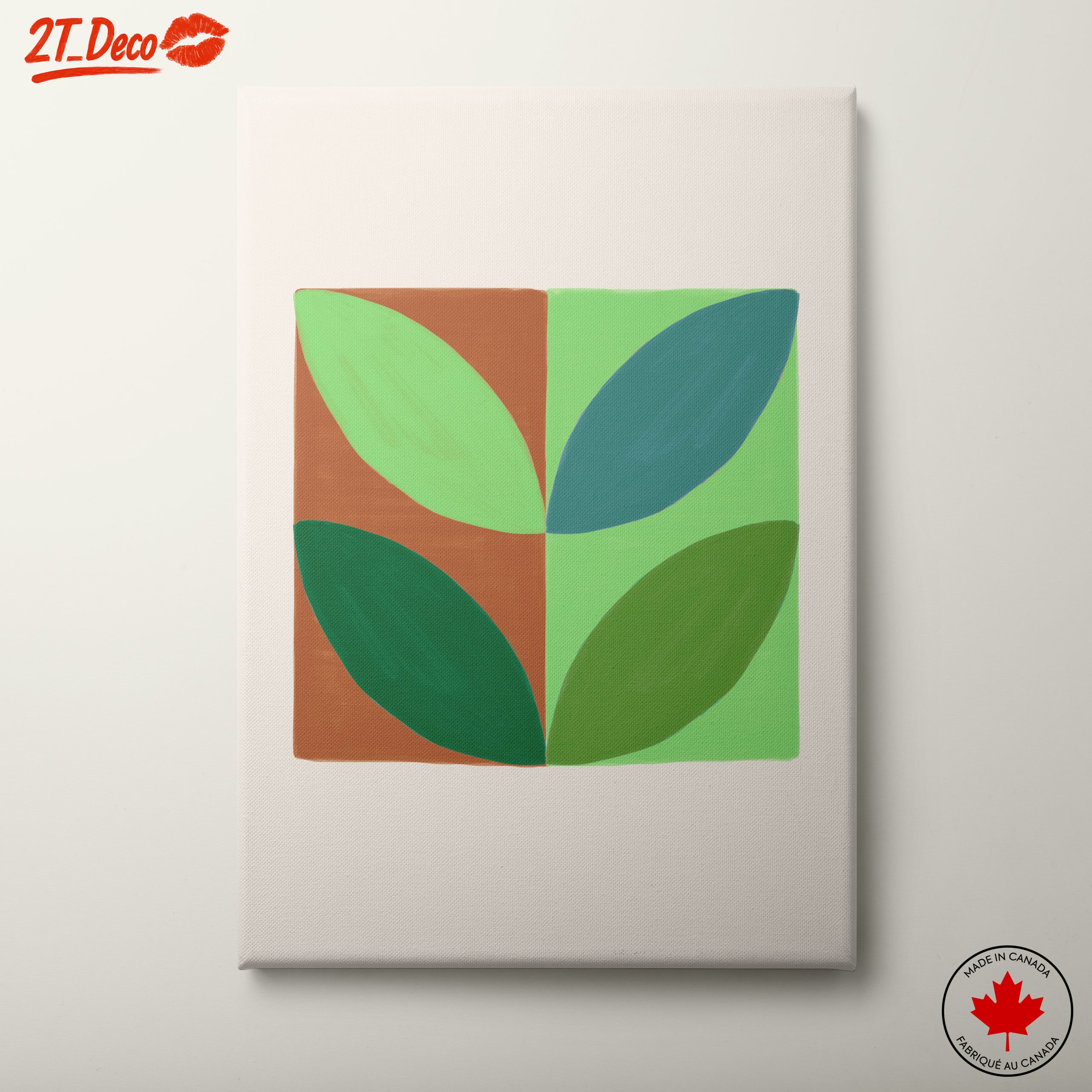 Stylized Botanical Leaf Art Display