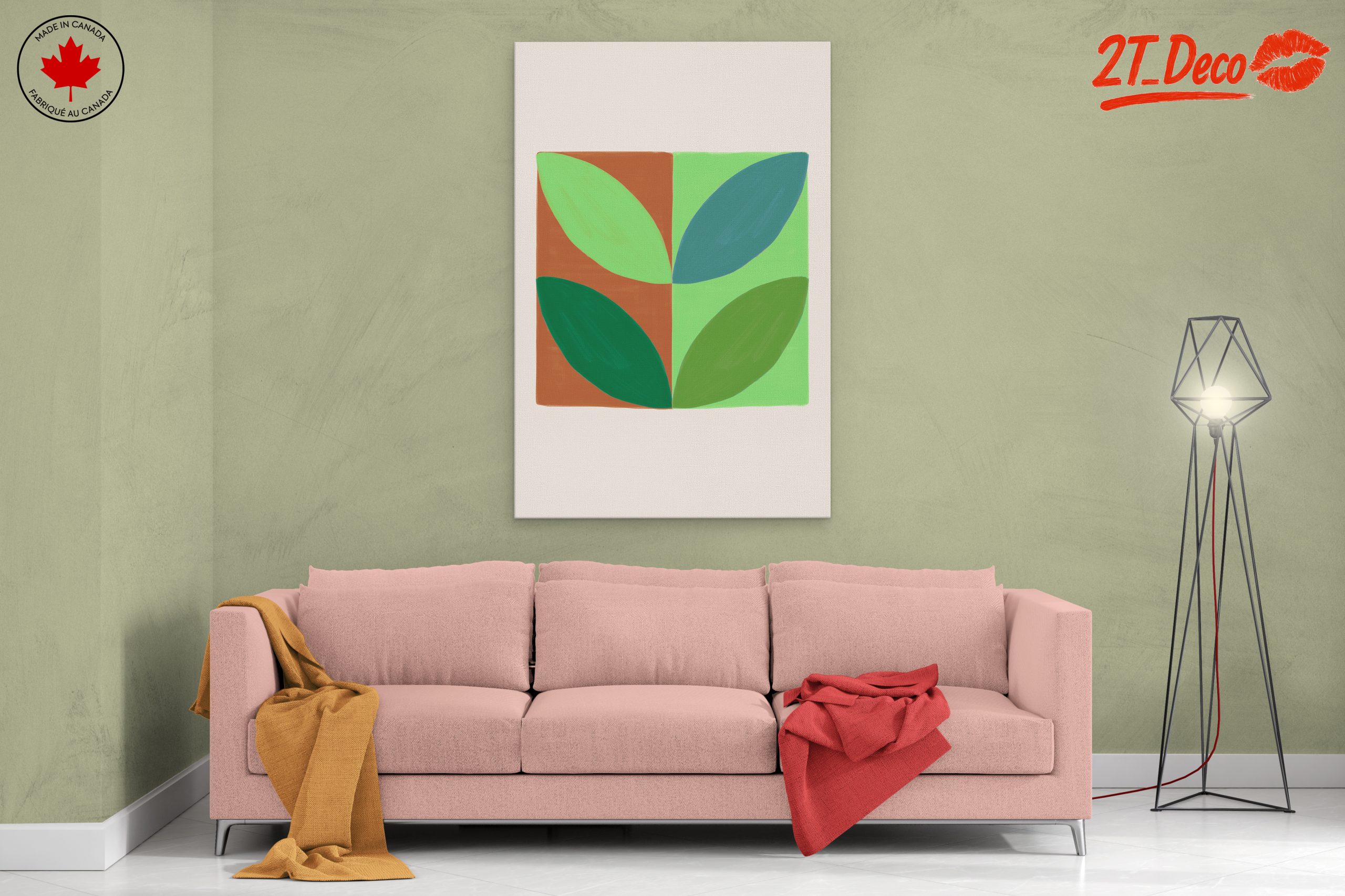 Stylized Botanical Leaf Art Display - Image 2