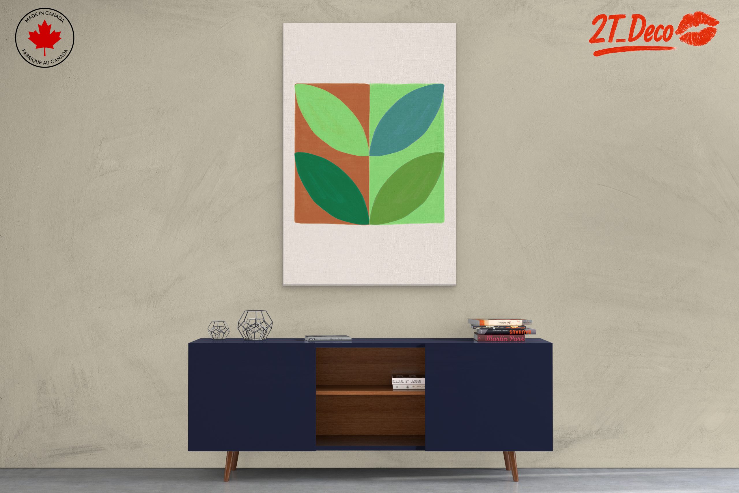 Stylized Botanical Leaf Art Display - Image 3