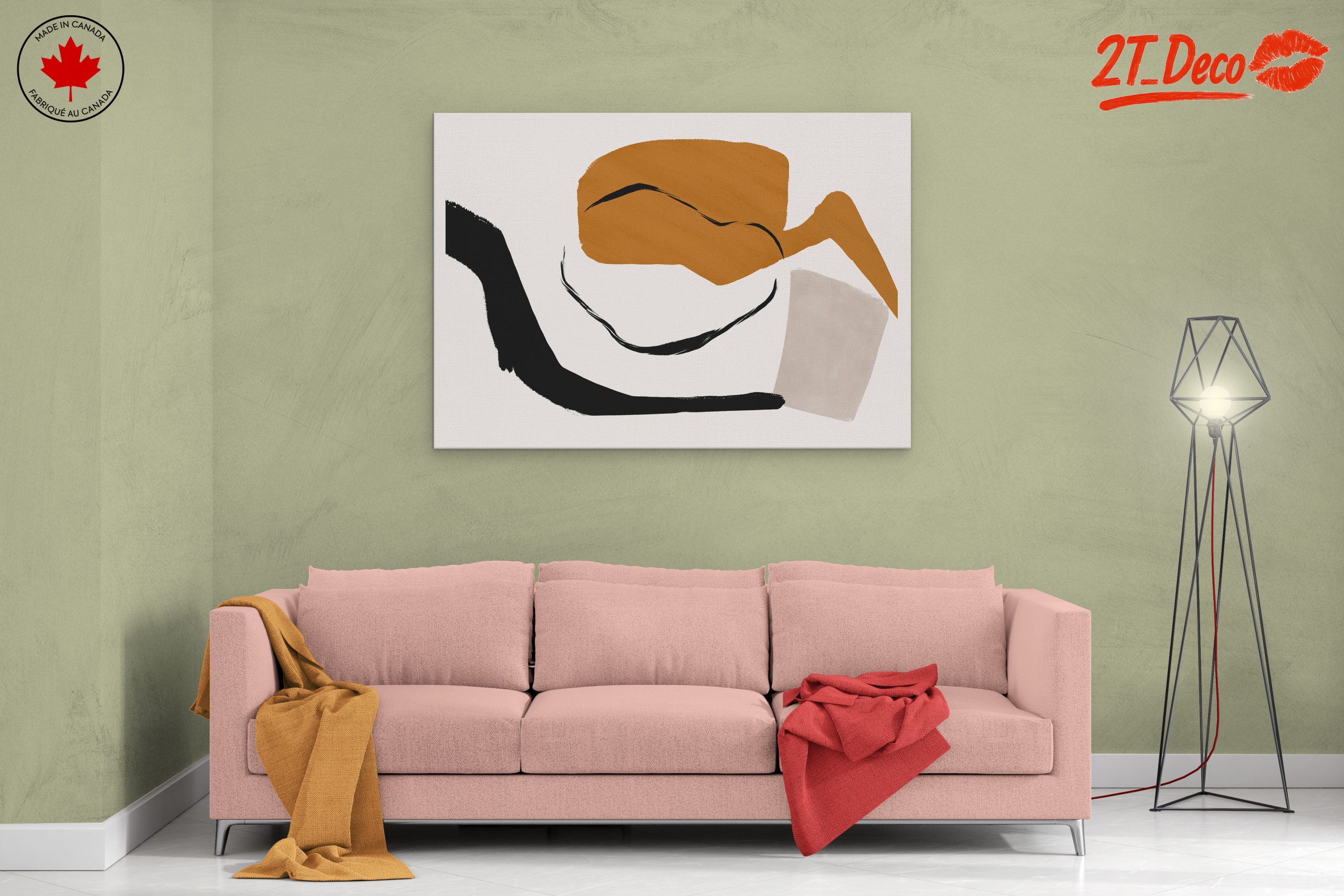 Modern Abstract Art with Warm Tones - Image 2