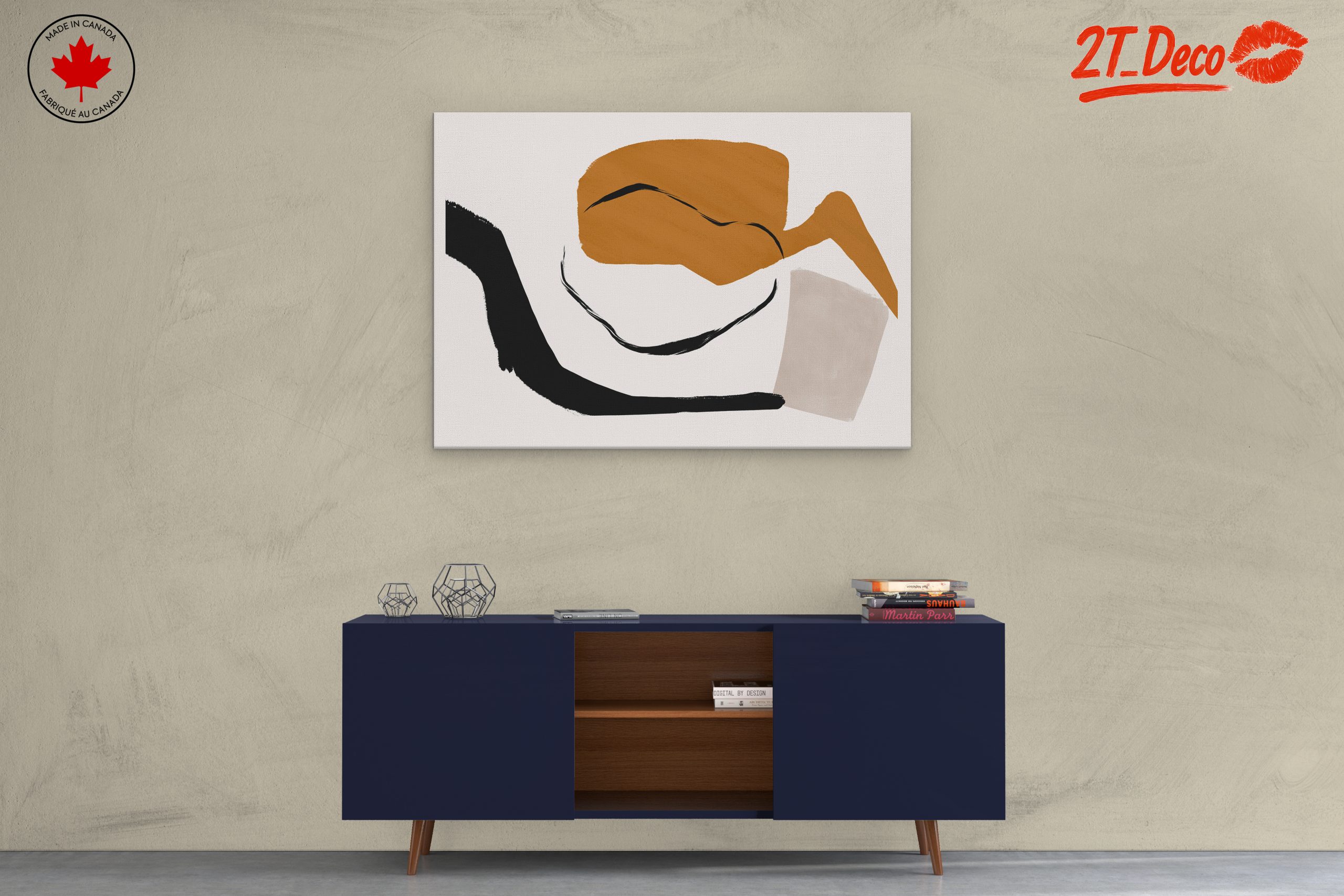 Modern Abstract Art with Warm Tones - Image 3