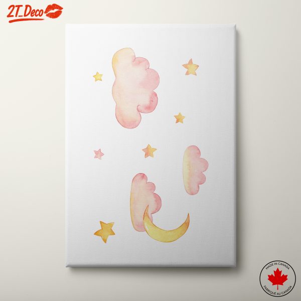 Soft Whimsical Clouds and Stars Art