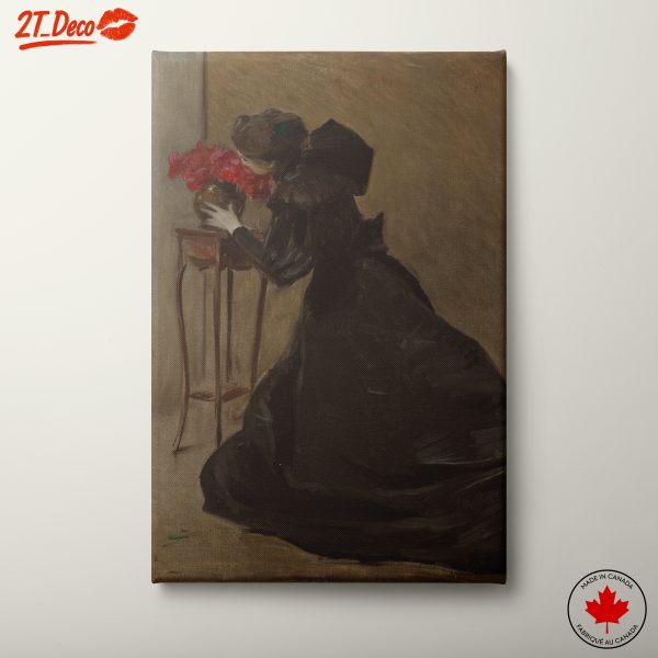 Elegant Female Figure with Flowers