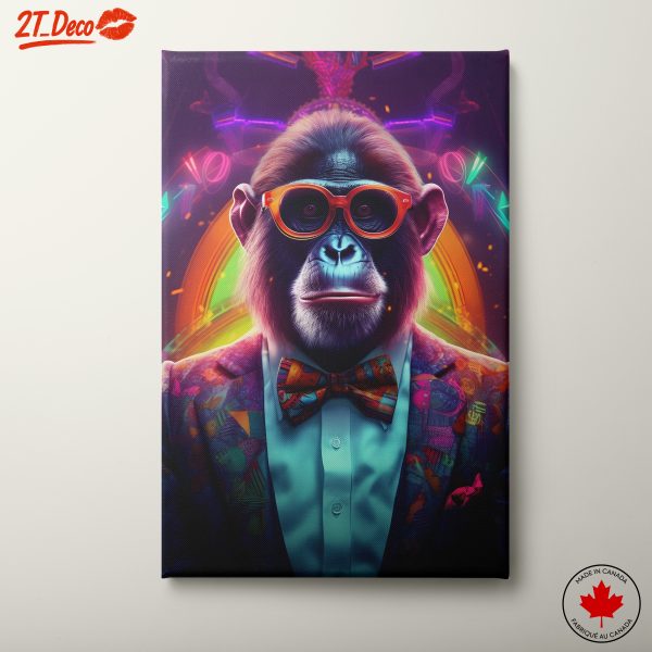 Stylized Monkey in Colorful Attire Art