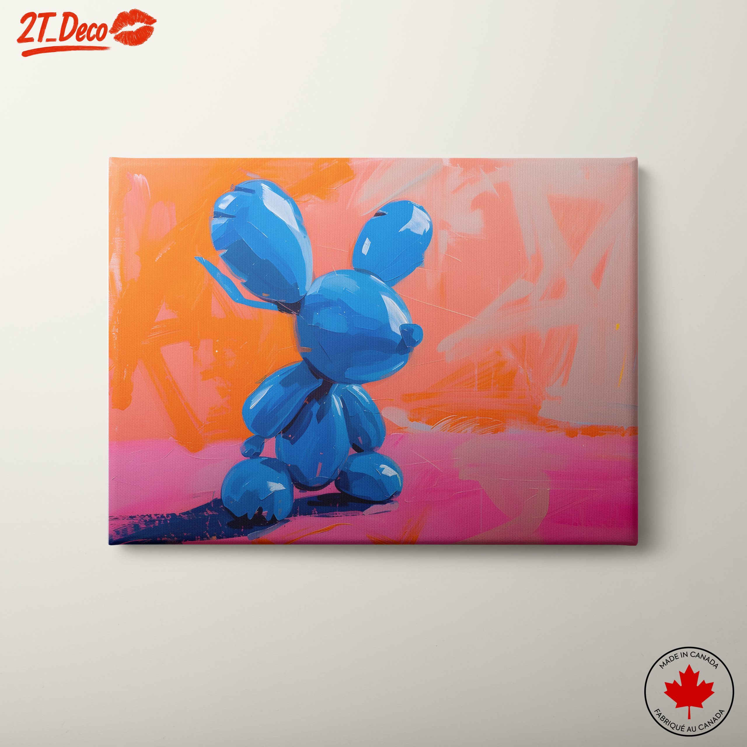 Whimsical Blue Bunny Figurine Art