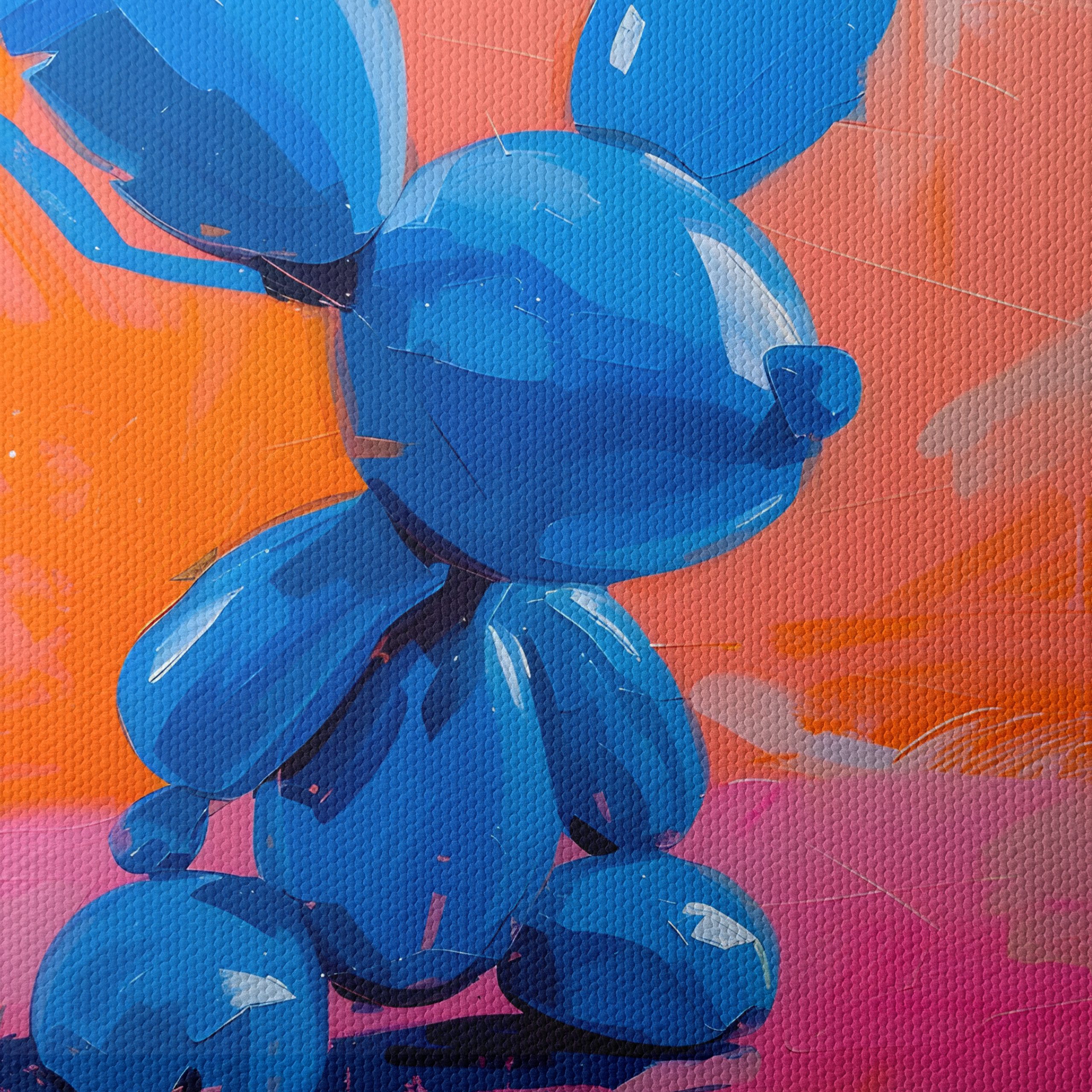 Whimsical Blue Bunny Figurine Art - Image 4