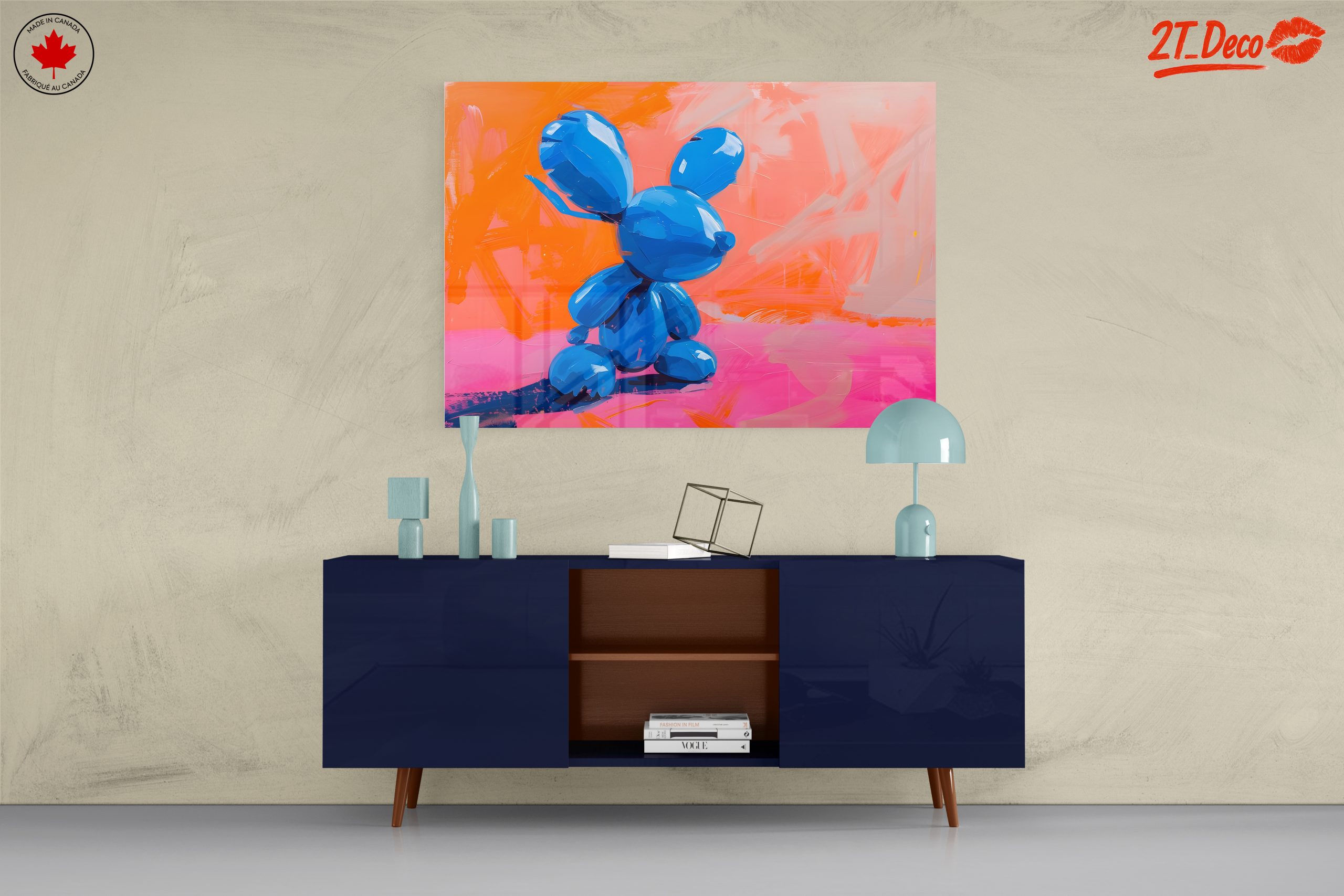 Whimsical Blue Bunny Figurine Art - Image 8