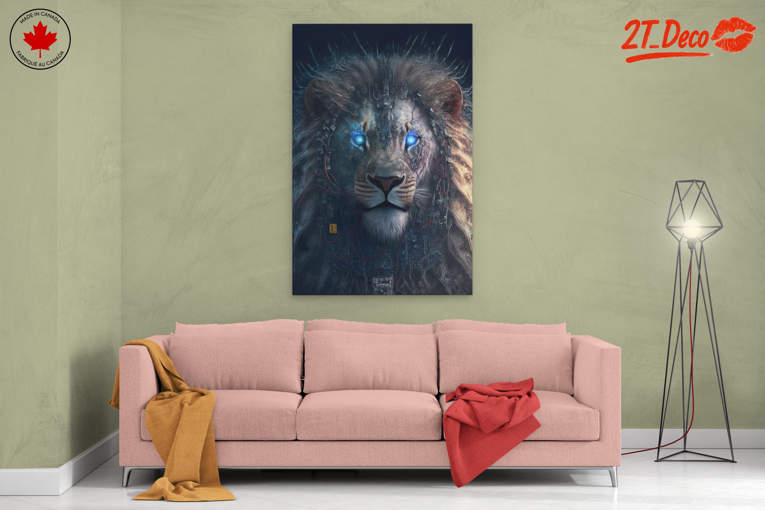 Cybernetic Lion Artwork with Futuristic Elements - Image 2