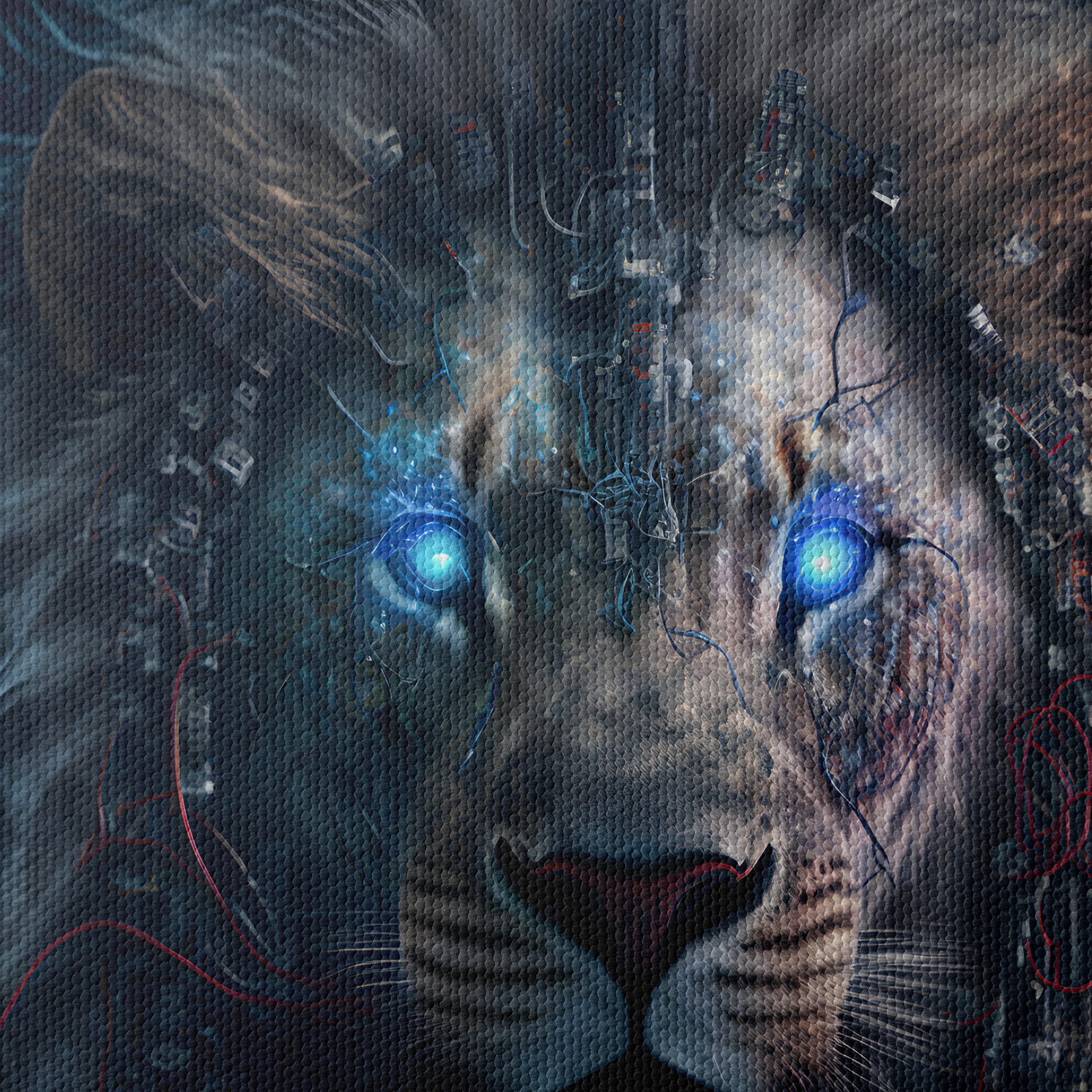 Cybernetic Lion Artwork with Futuristic Elements - Image 4