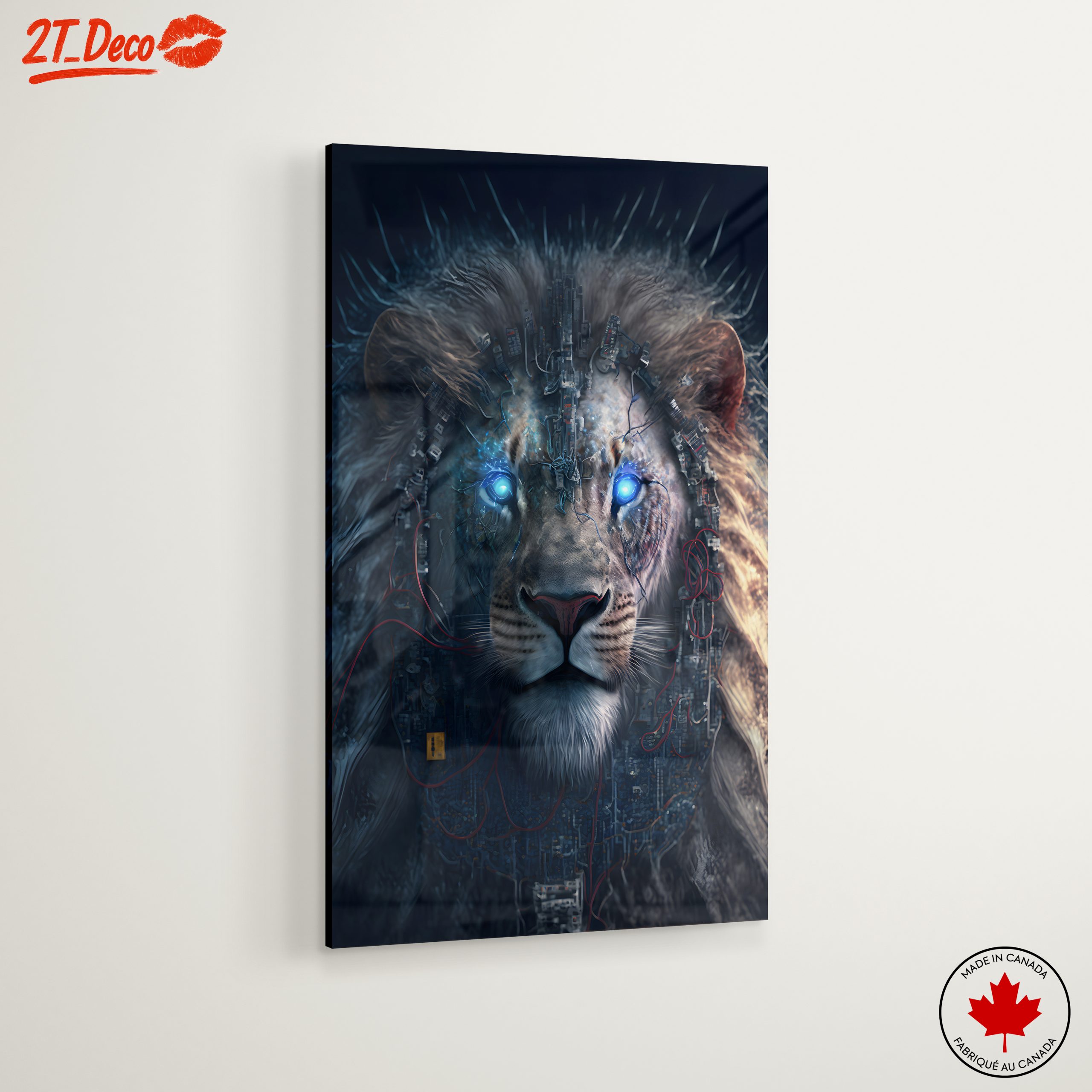 Cybernetic Lion Artwork with Futuristic Elements - Image 6