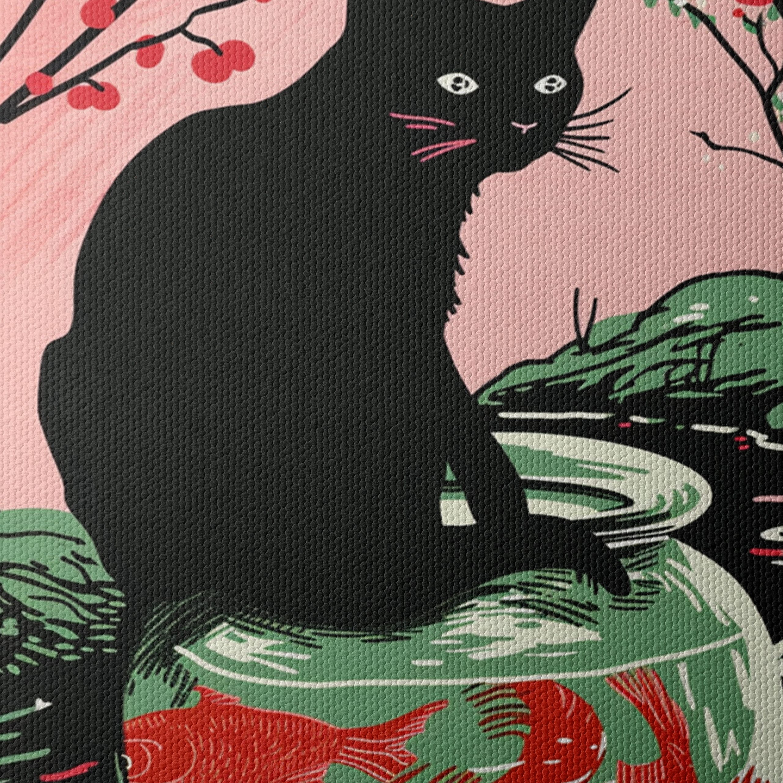 Playful Black Cat and Goldfish Art - Image 4