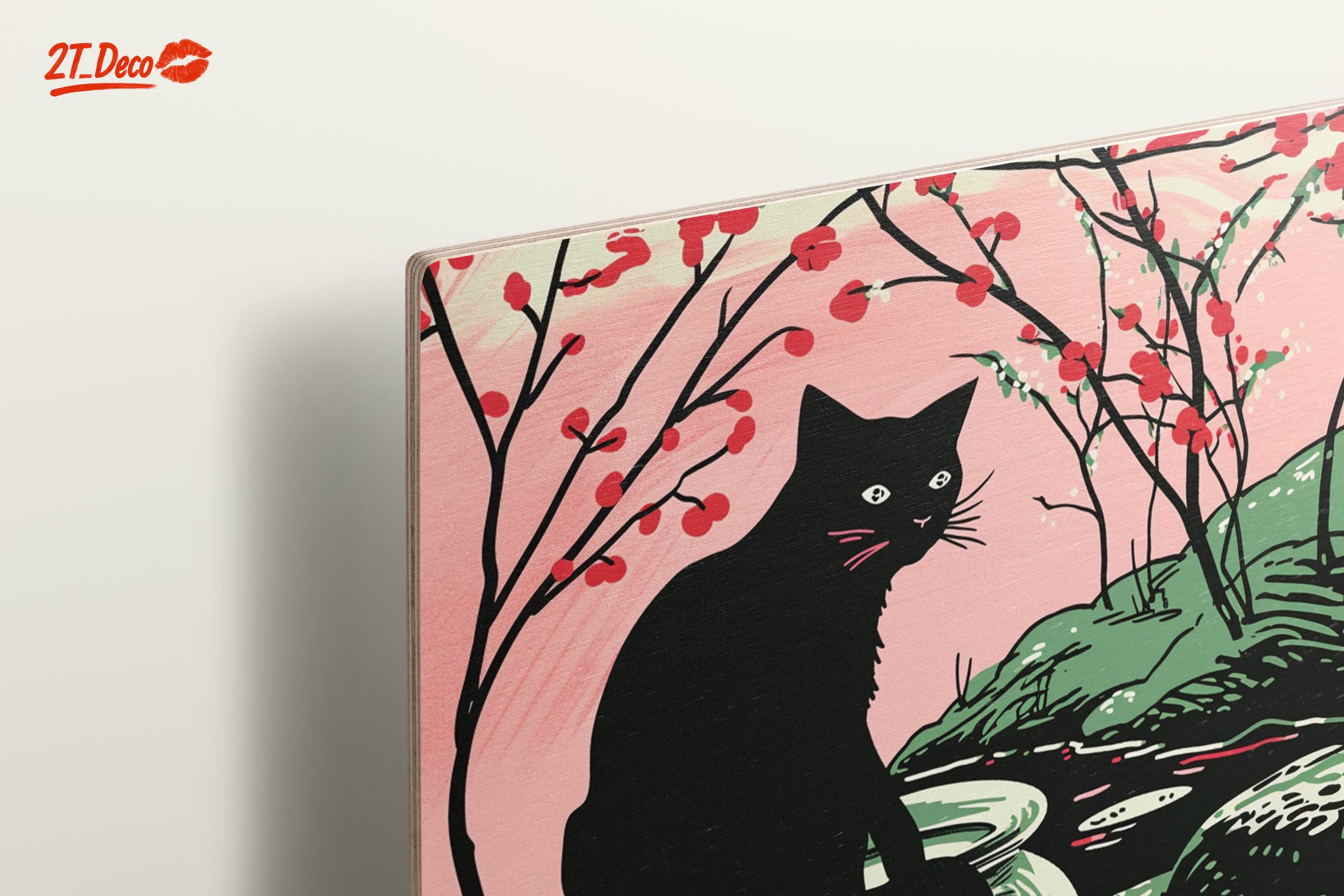 Playful Black Cat and Goldfish Art - Image 15