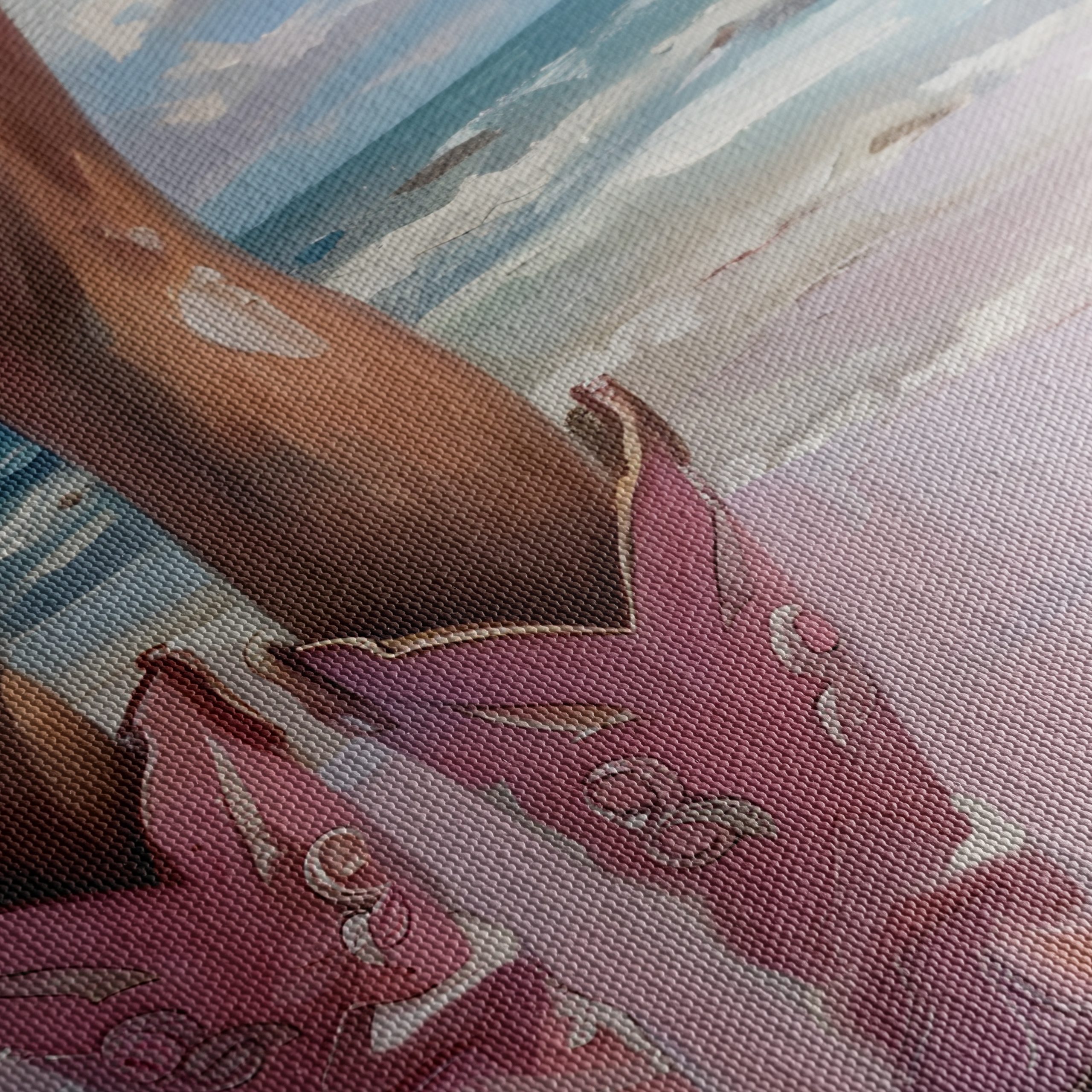 Modern Beach Scene Woman in Pink - Image 5