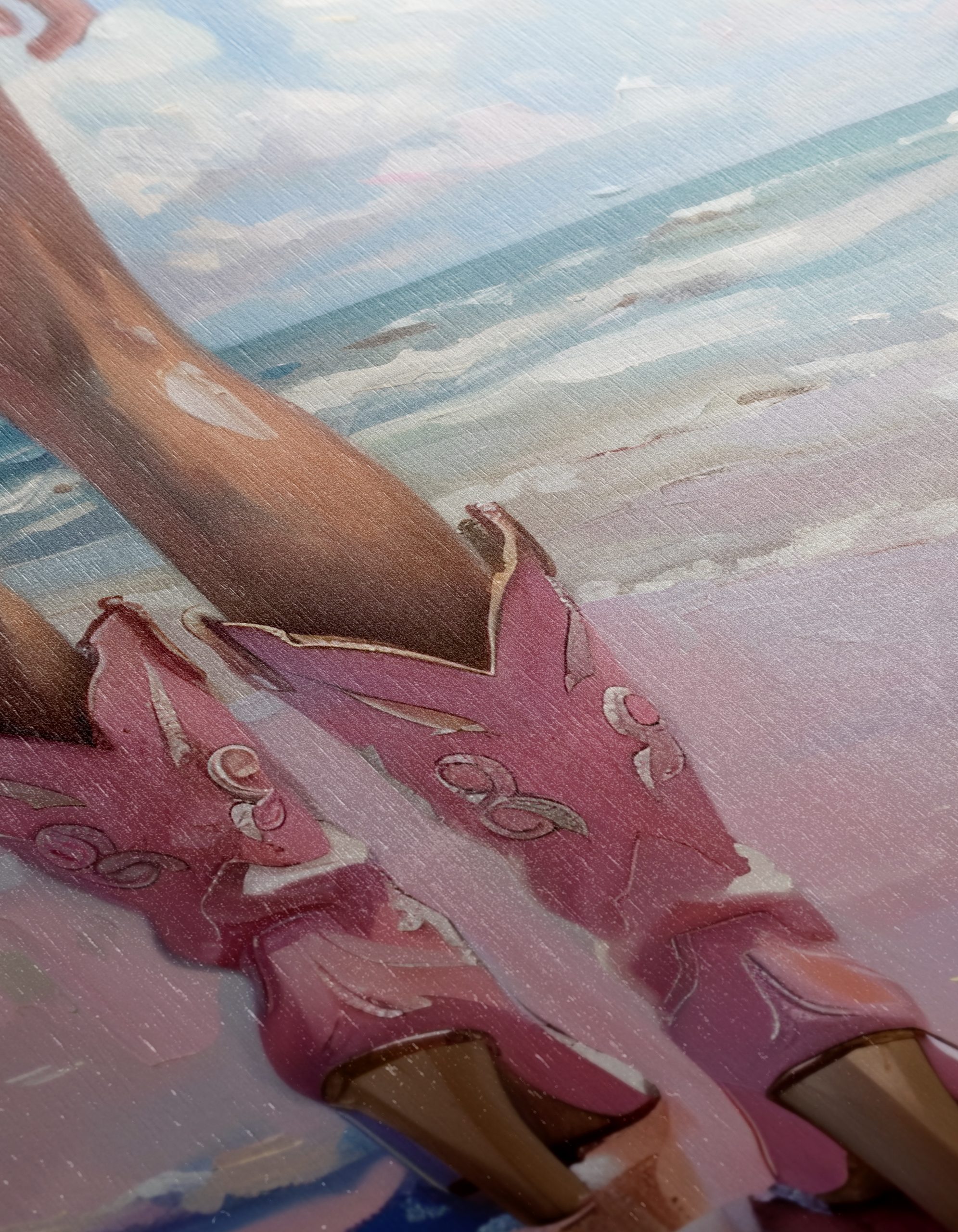 Modern Beach Scene Woman in Pink - Image 12