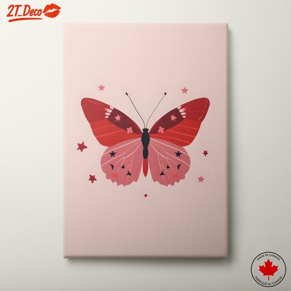 Stylized Butterfly Illustration with Stars