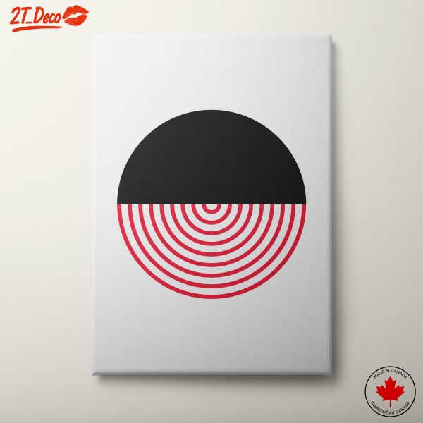 Geometric Black and Red Abstract Artwork